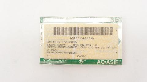 Synthes DLA120-87-M-DL24 AO/ASIF Cancellous Screw Bone 4.0mm x 12mm - Pack of 8