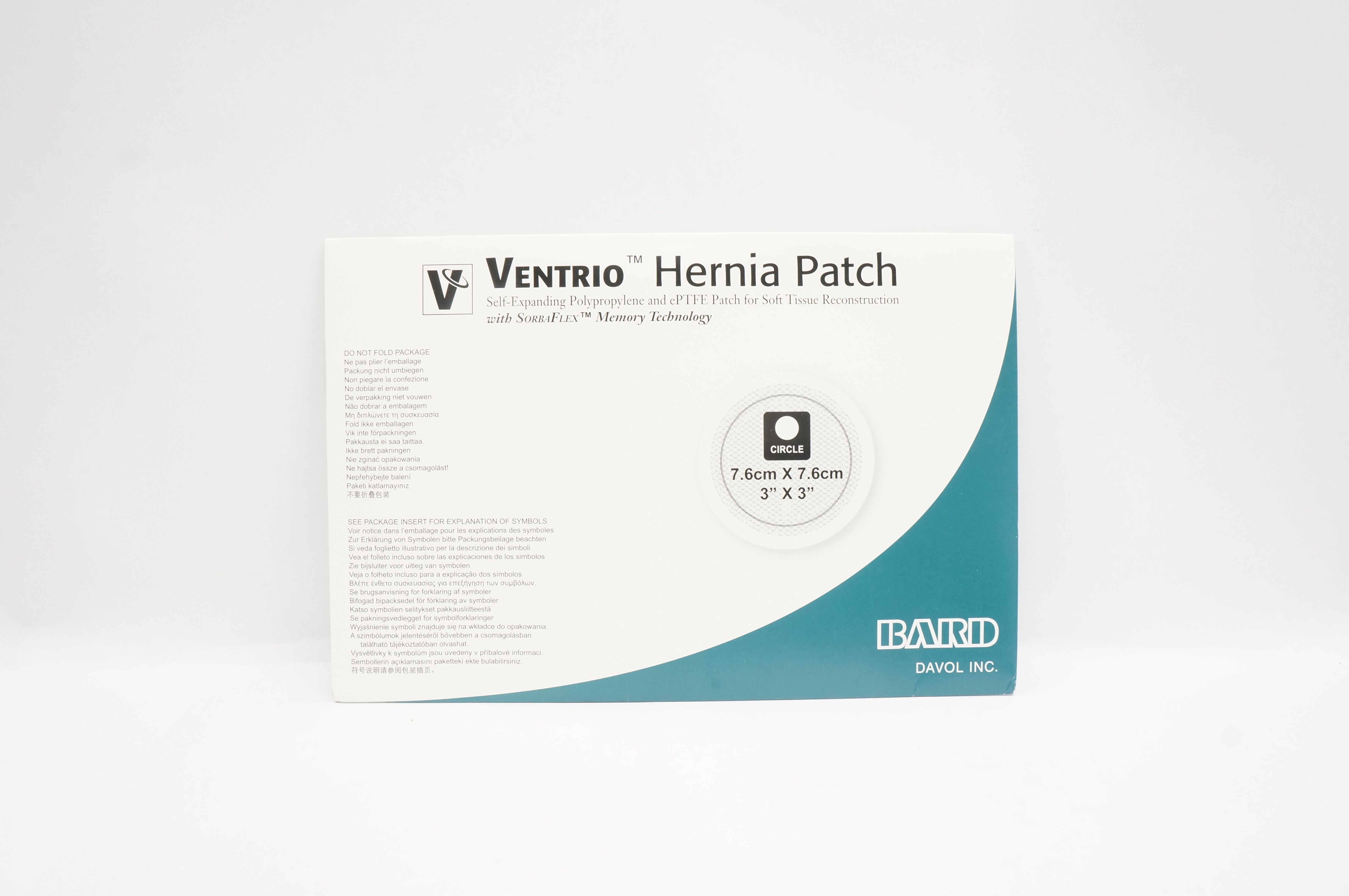 Bard 0010213 VENTRIO Hernia Patch for Soft Tissue Reconstruction 3 x 3inch (x)