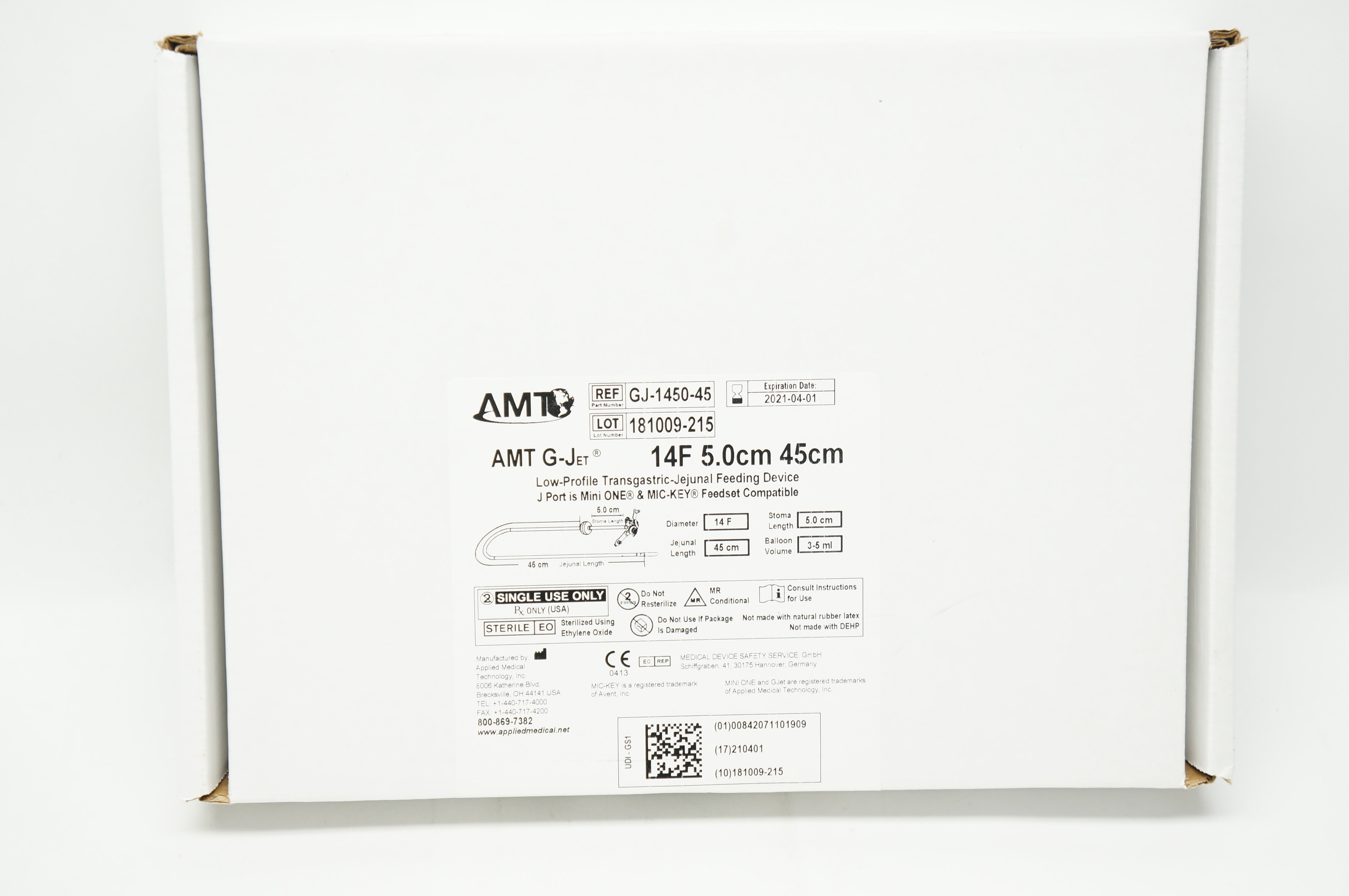 Applied Medical GJ-1450-45 AMT G-Jet Feeding Device 14F x 5.0 x 45cm (x)