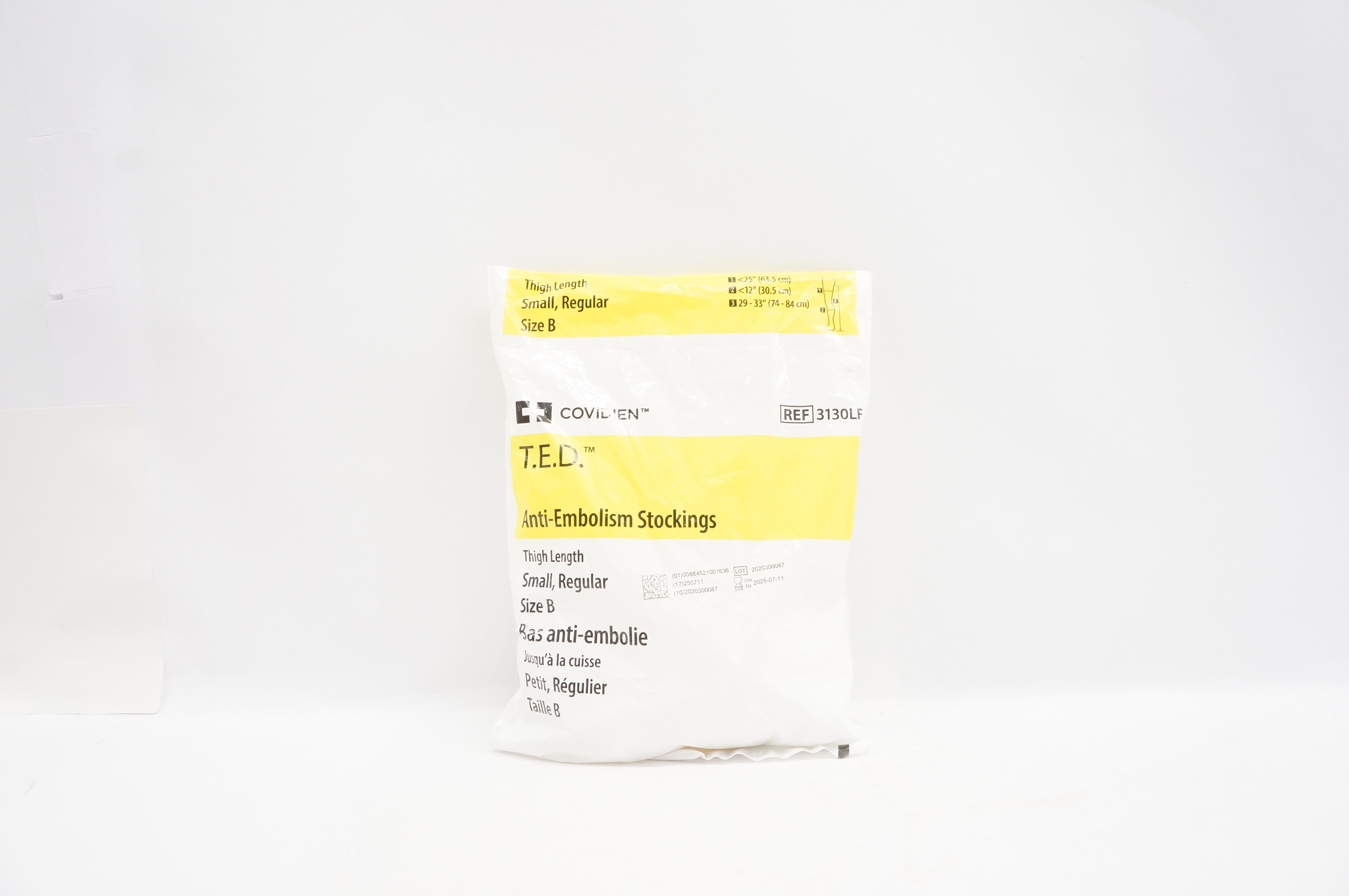Covidien 3130LF T.E.D. Anti-Embolism Stockings Thigh Length Small Size B