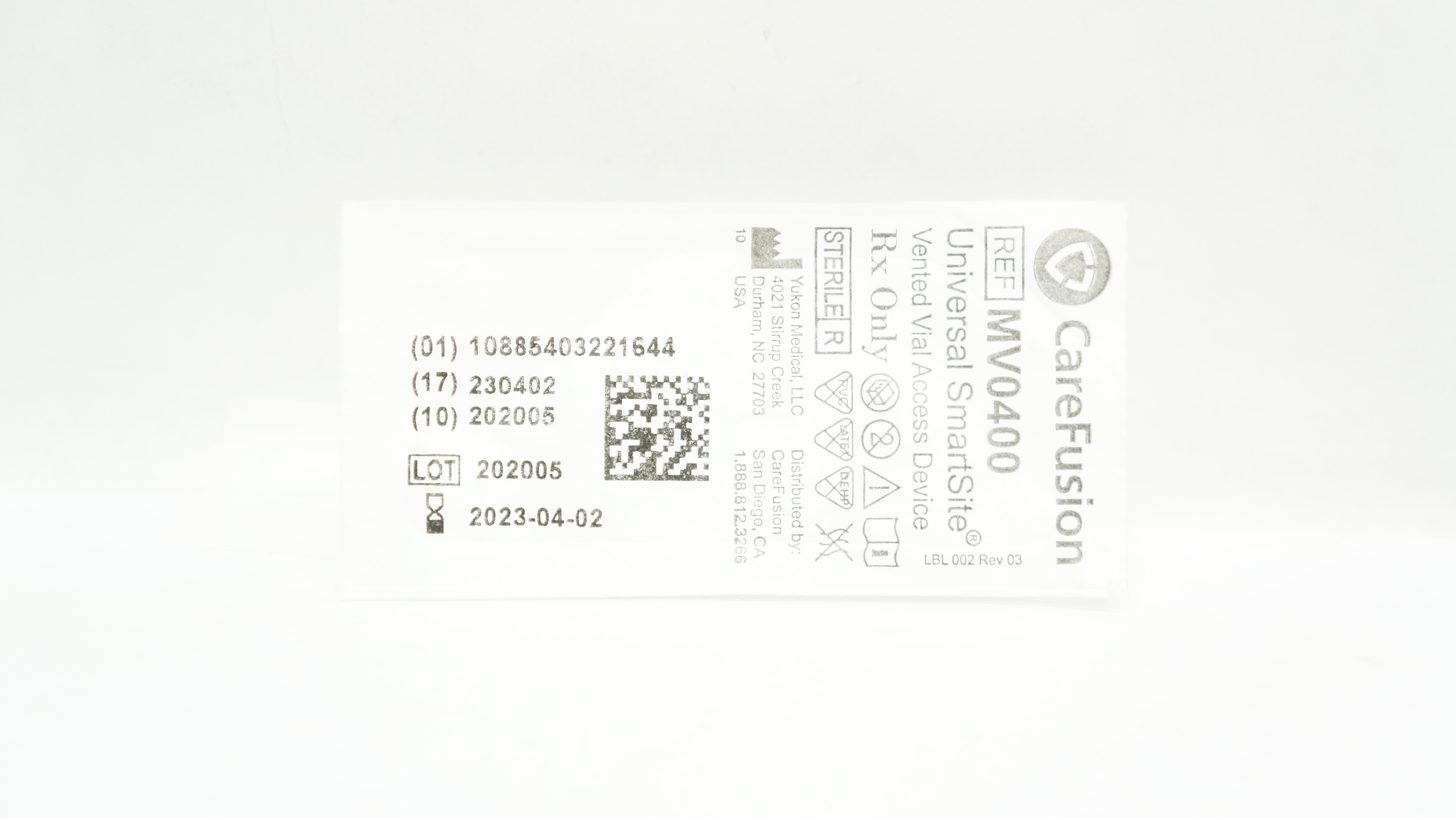CareFusion MV0400 Universal SmartSite Vented Vial Access Device (x)