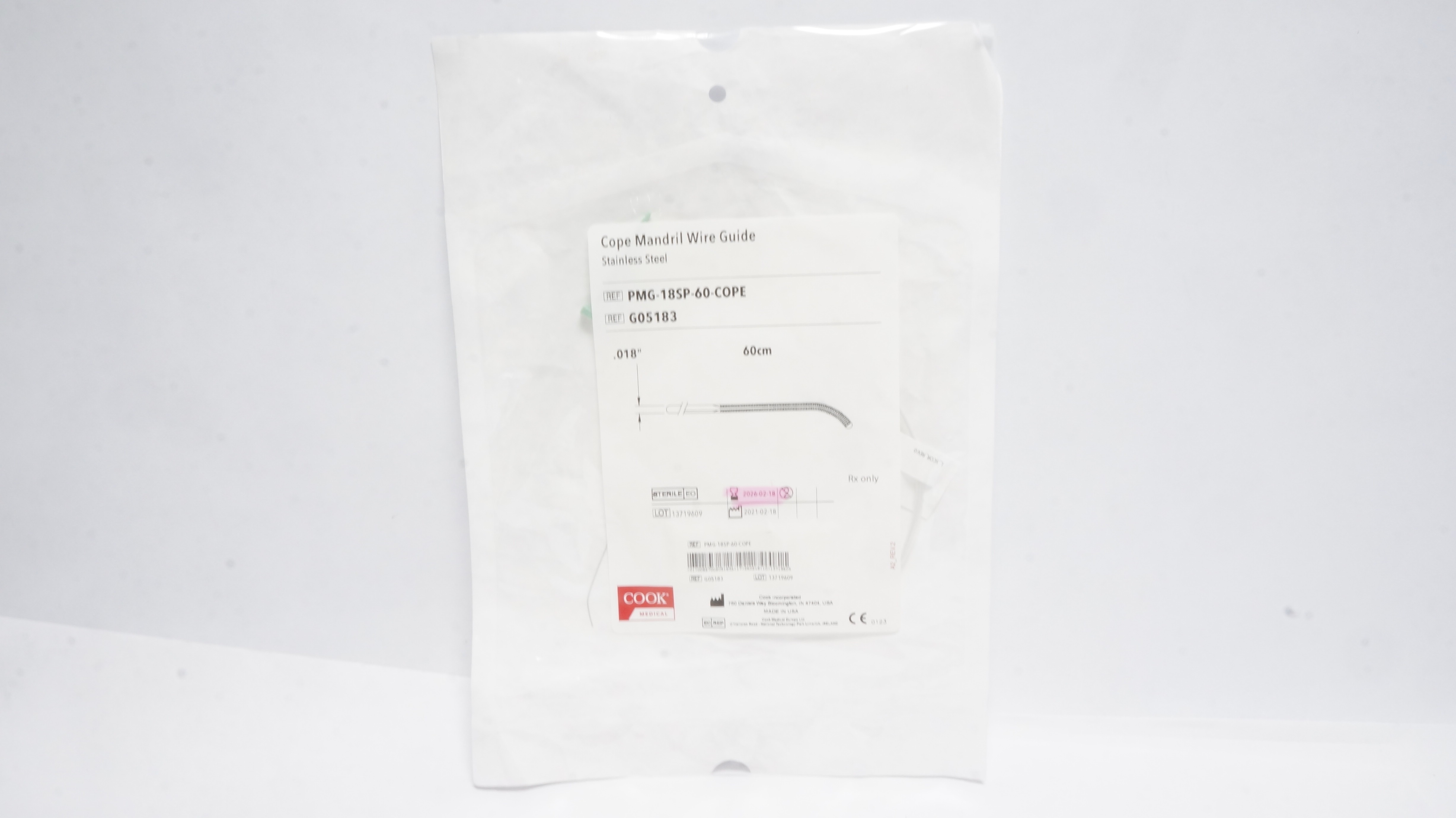 Cook Medical G05183 Cope Mandril Wire Guide, .018inch x 60cm (x)