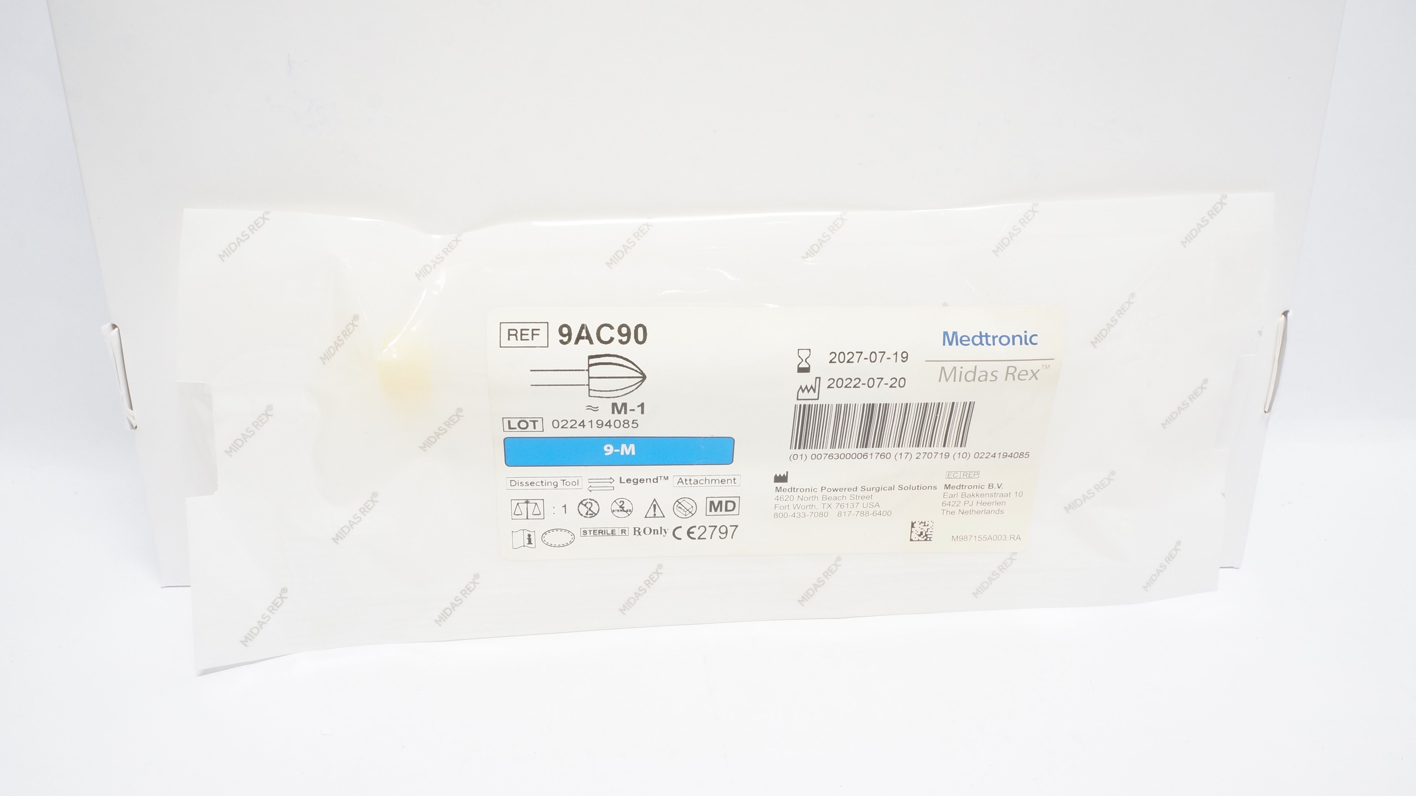 Medtronic 9AC90 Midas Rex 9-M Dissecting Tool Legend M-1