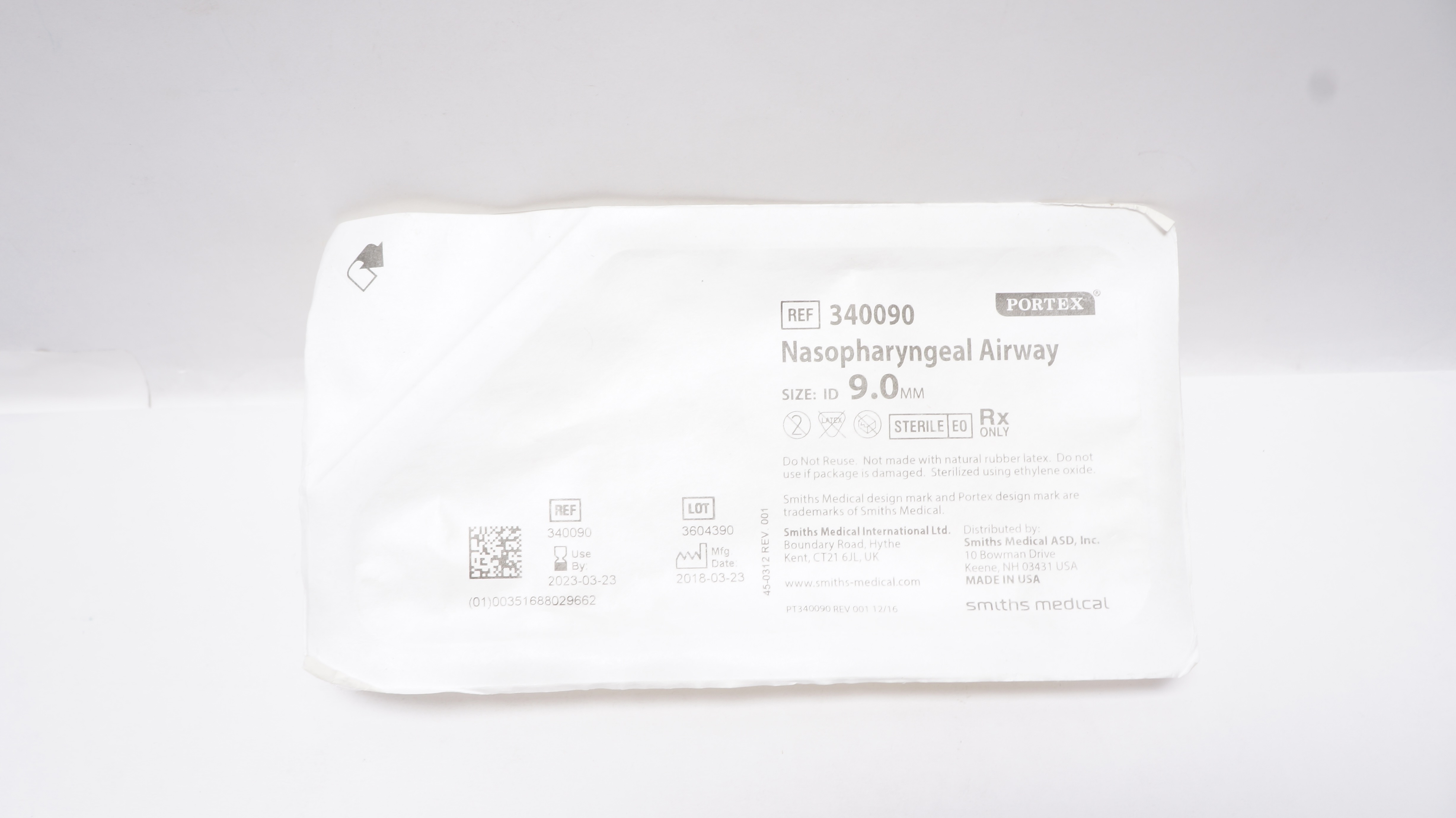 Smiths Medical 340090 Portex Nasopharyngeal Airway ID 9.0mm (x)
