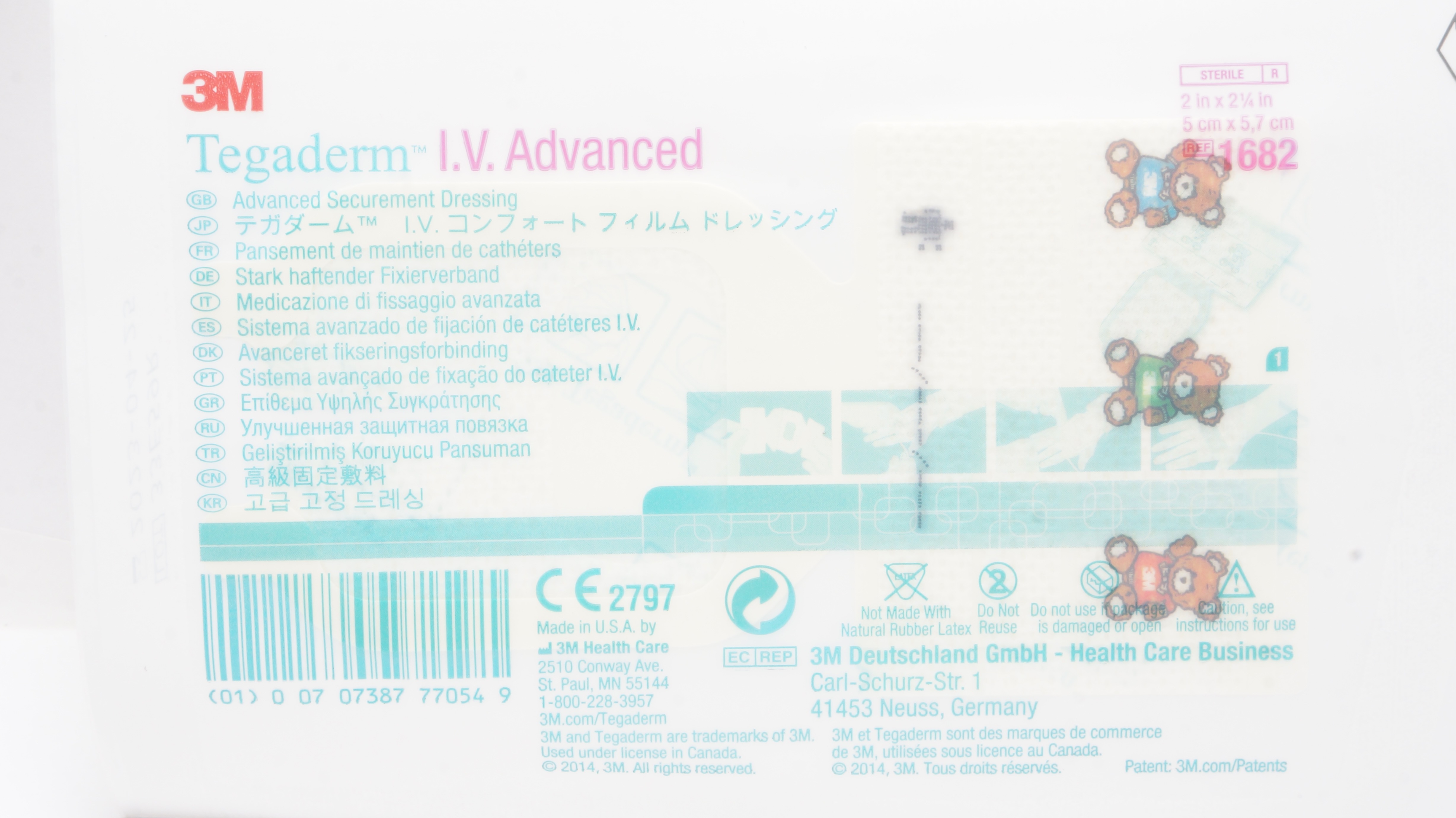 3M 1682 Tegaderm IV Advanced Securement Dressing 2inch x 2-1/4inch (x)