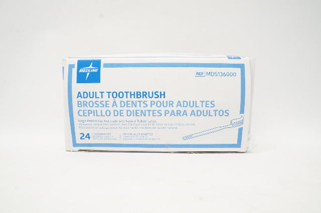 Medline MDS136000 Adult Toothbrush Individually Wrapped - Box of 24