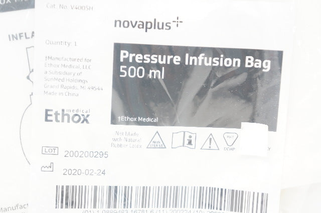SunMed V4005H Ethox Novaplus Pressure Infusion Bag 500mL