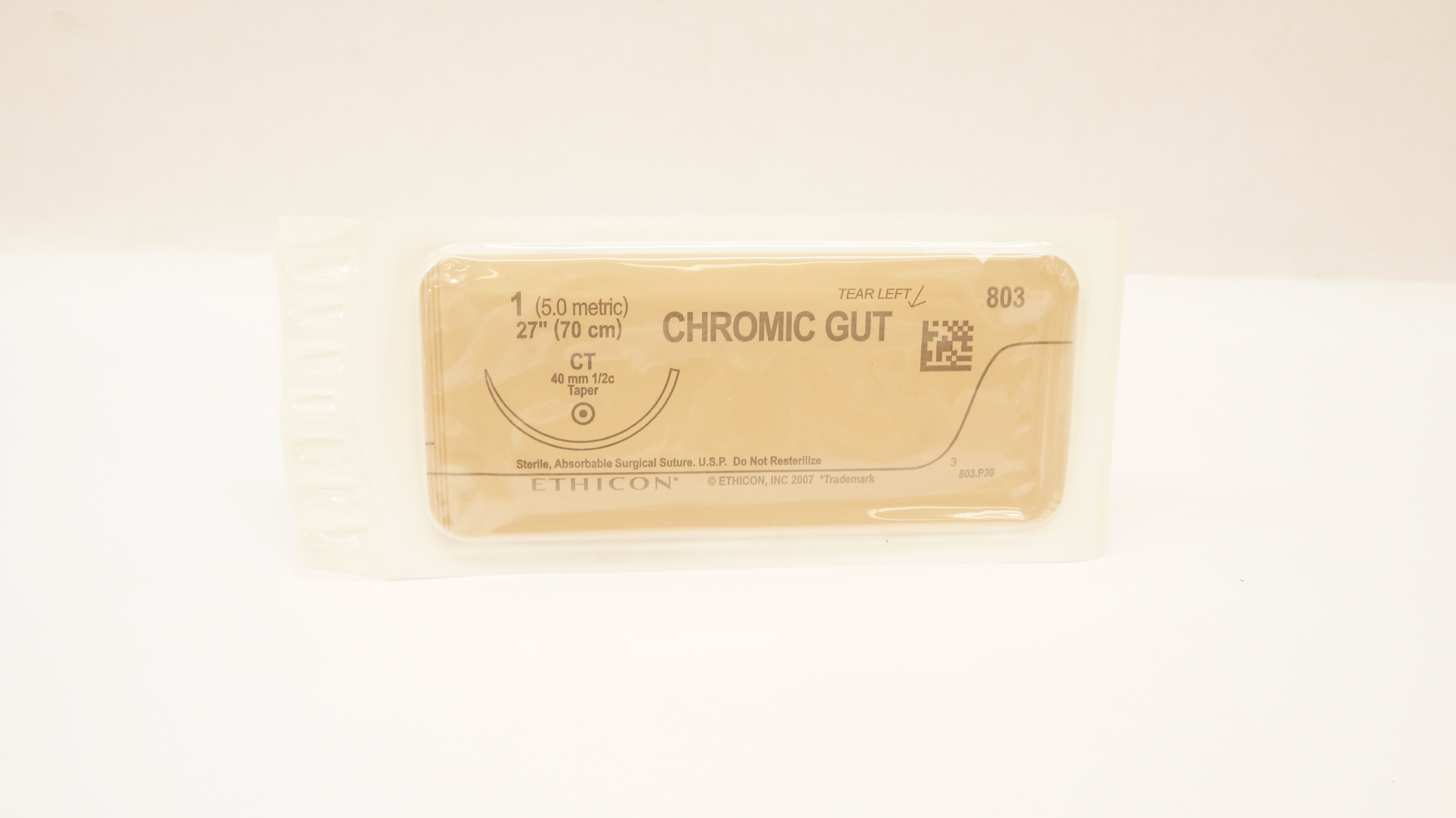 Ethicon 803 1 Chromic Gut Absorbable Surgical Stre CT 40mm 1/2c Taper 27 in (x)