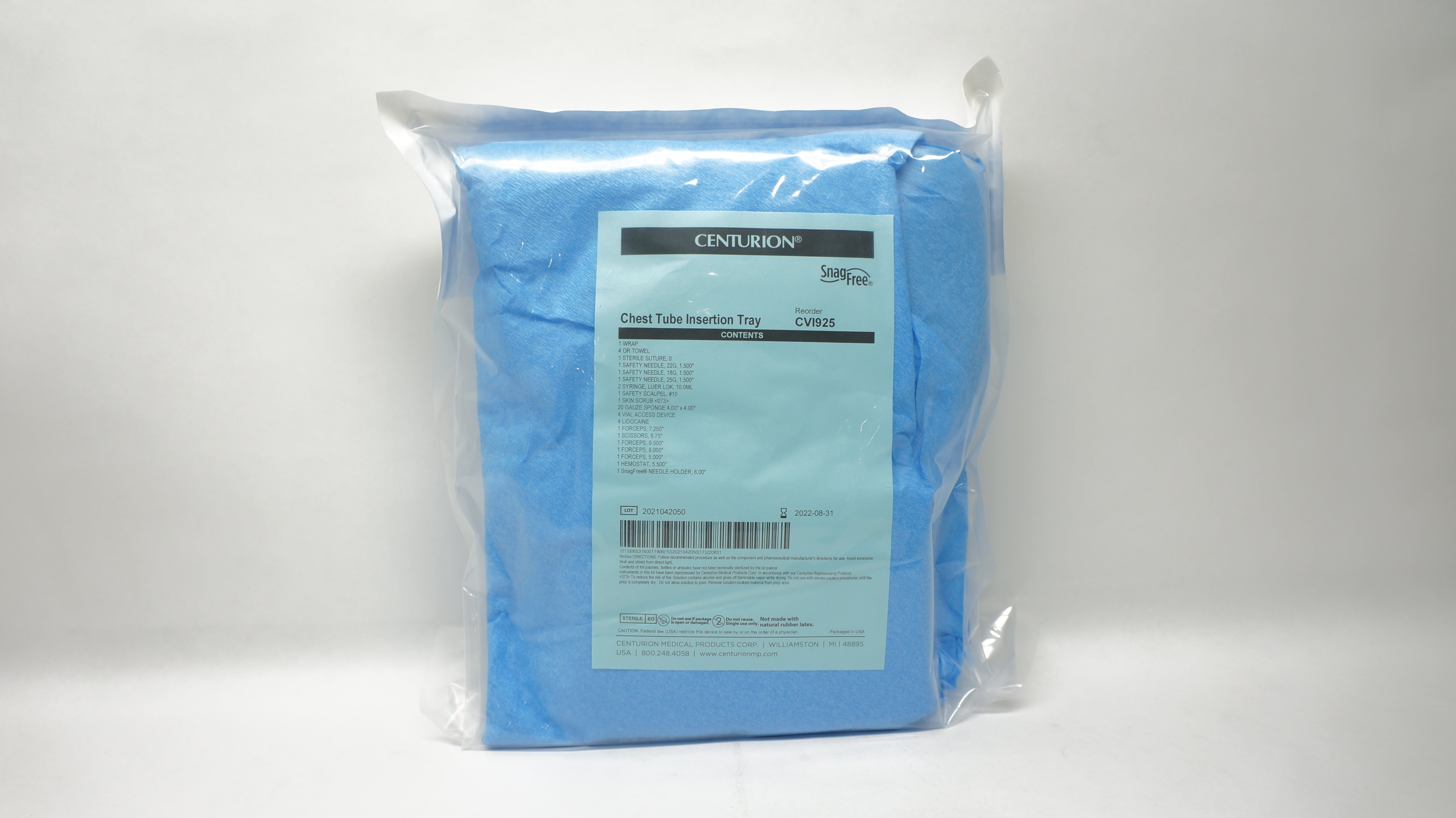 Centurion CVI925 Chest Tube Insertion Tray