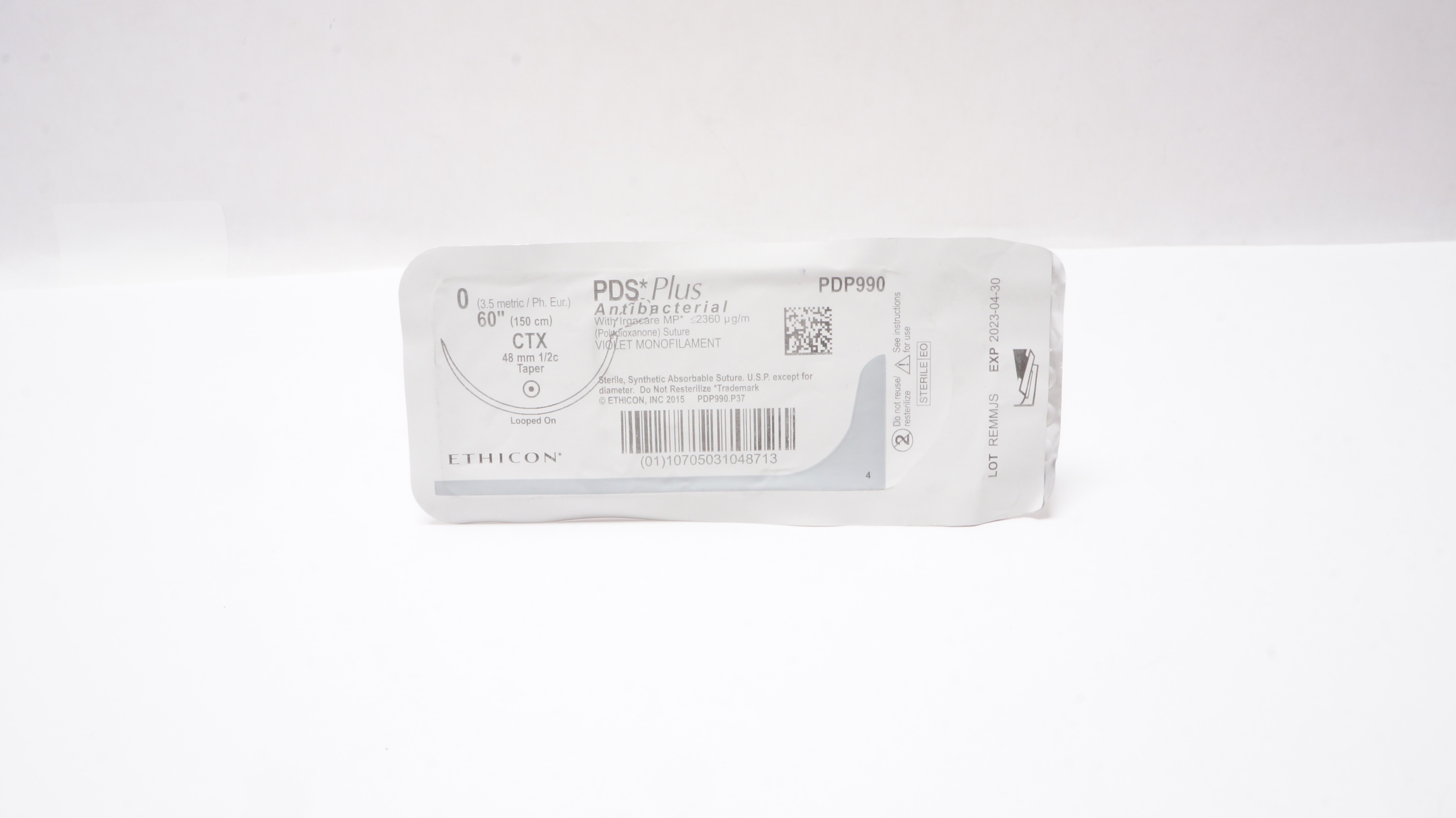 Ethicon PDP990 0 PDS Plus, CTX, 48mm 1/2c Taper, 60inch (x)