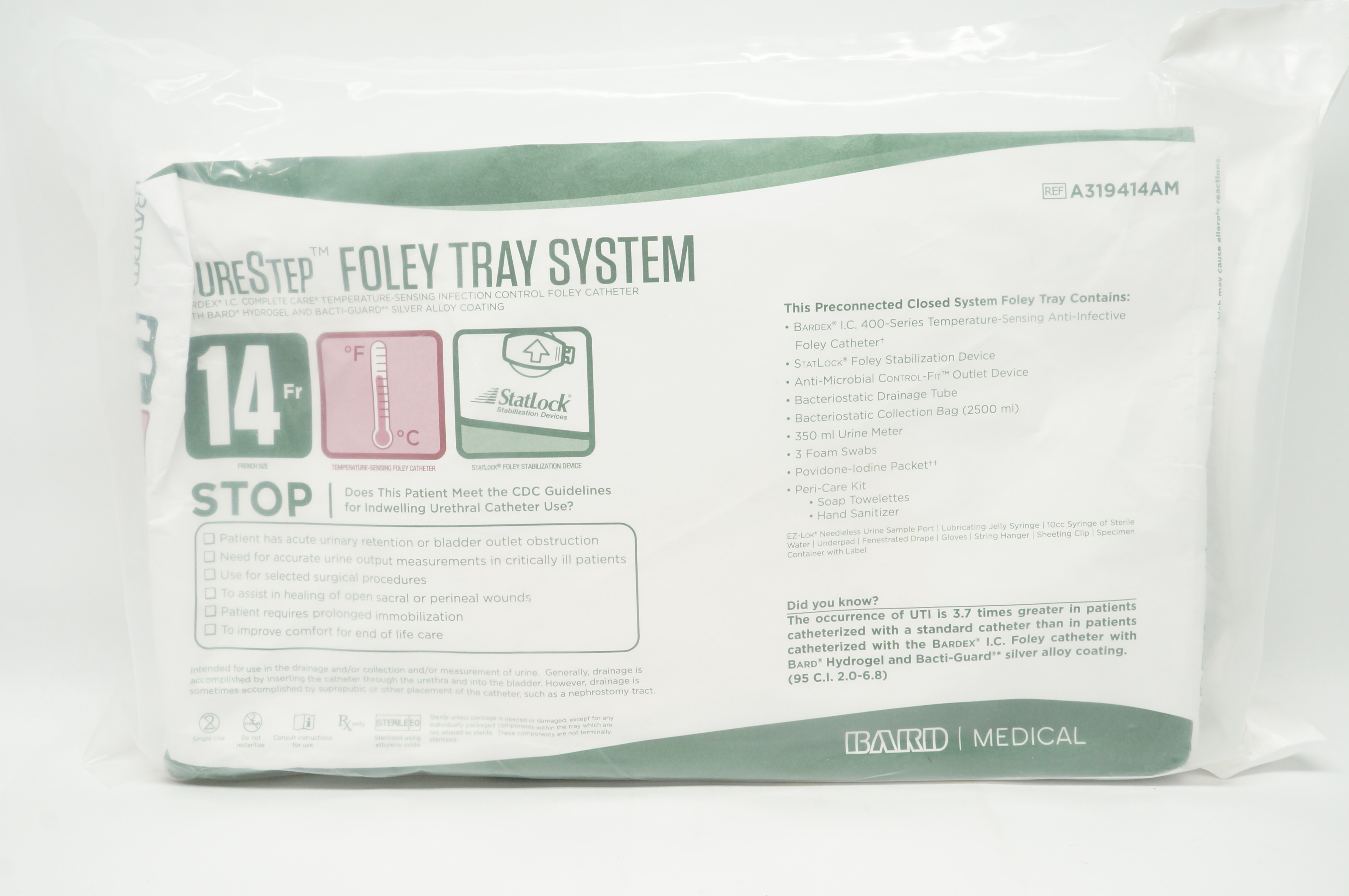 Bard A319414AM SureStep Foley Tray System 14Fr.