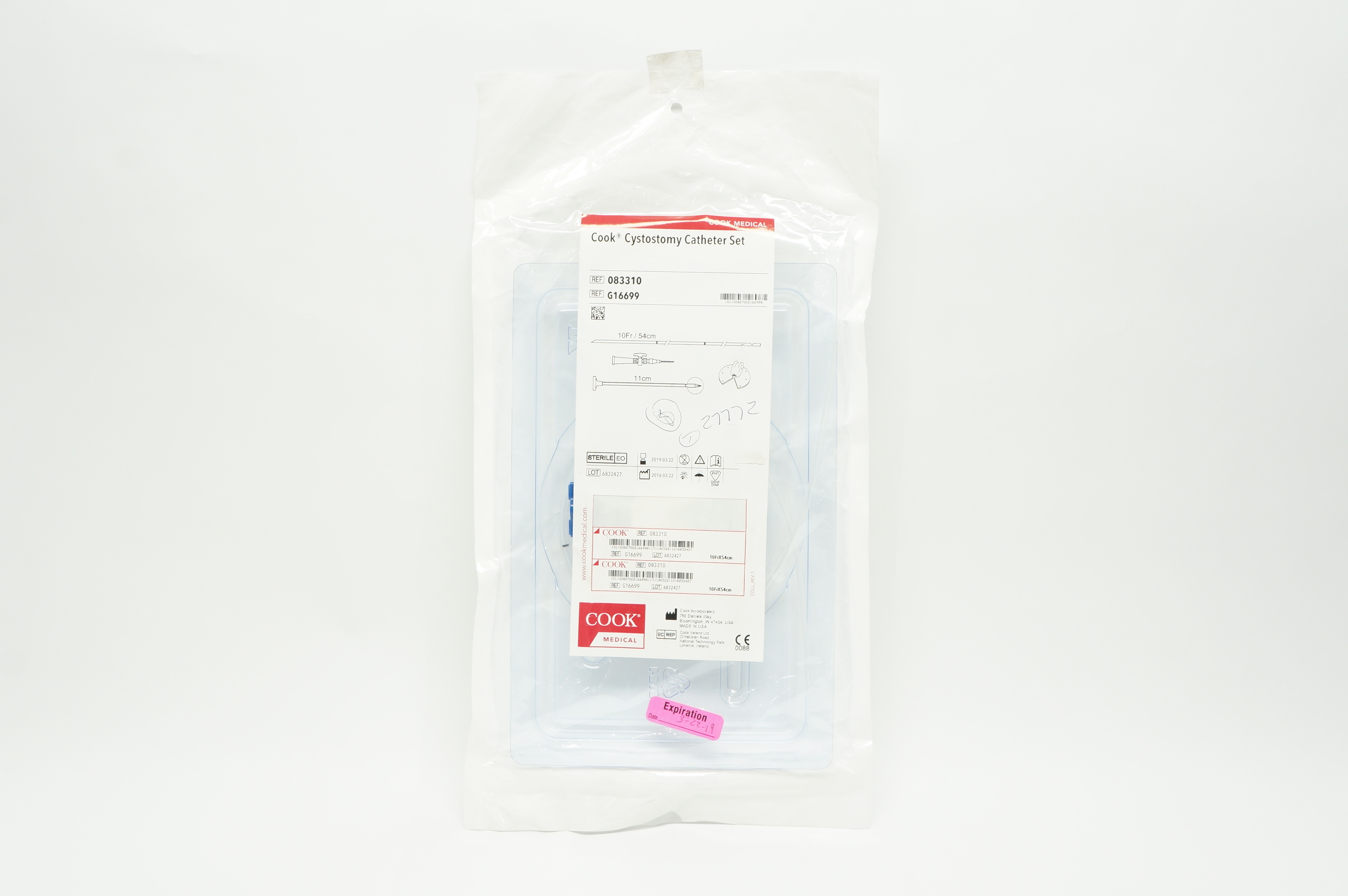 Cook Medical 083310 Cystostomy Cath Set 10Fr x 54cm x 11cm (x)