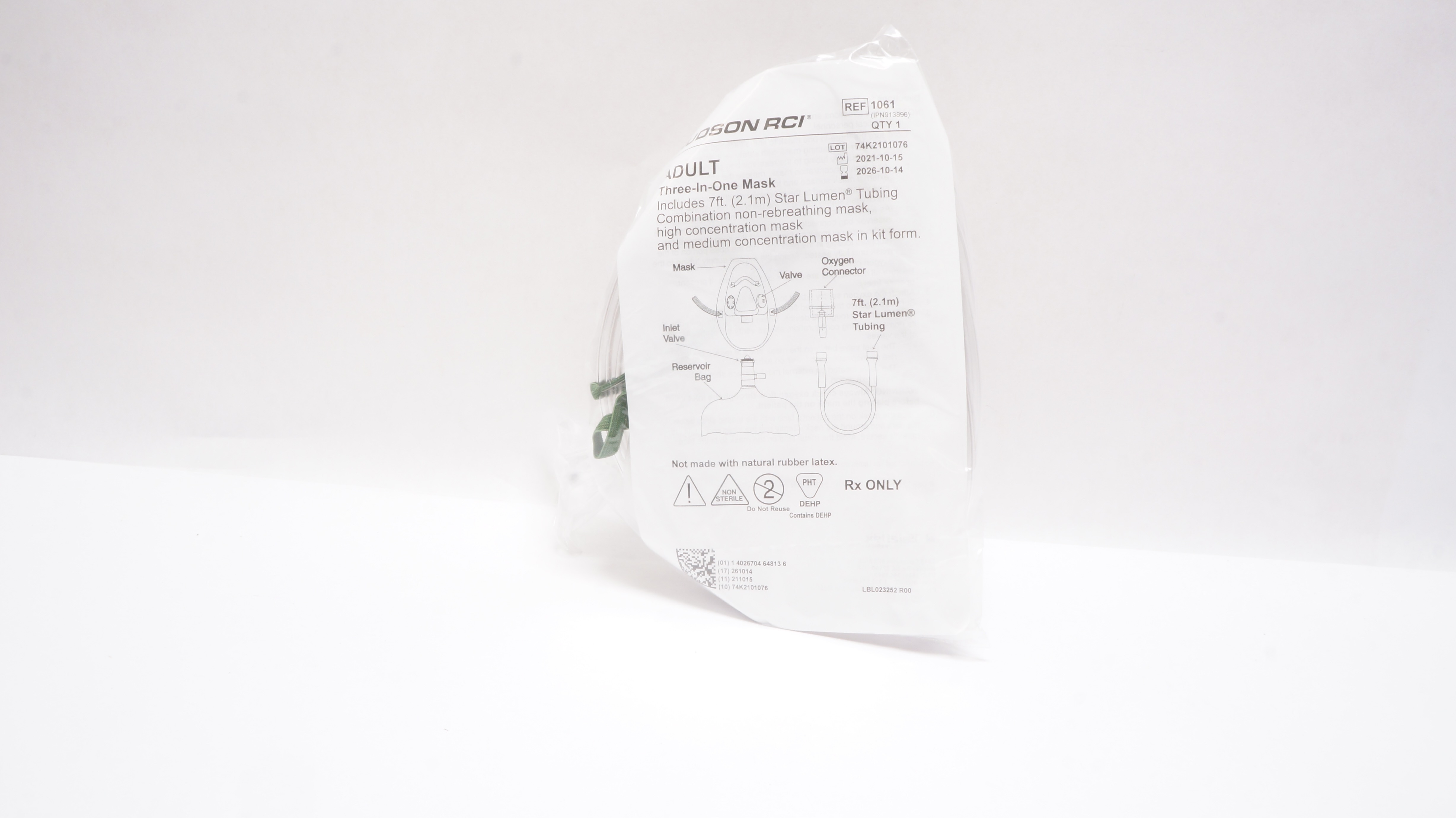 Teleflex 1061 Hudson RCI Adult Three-In-One Mask with Star Lumen 7ft. Tubing