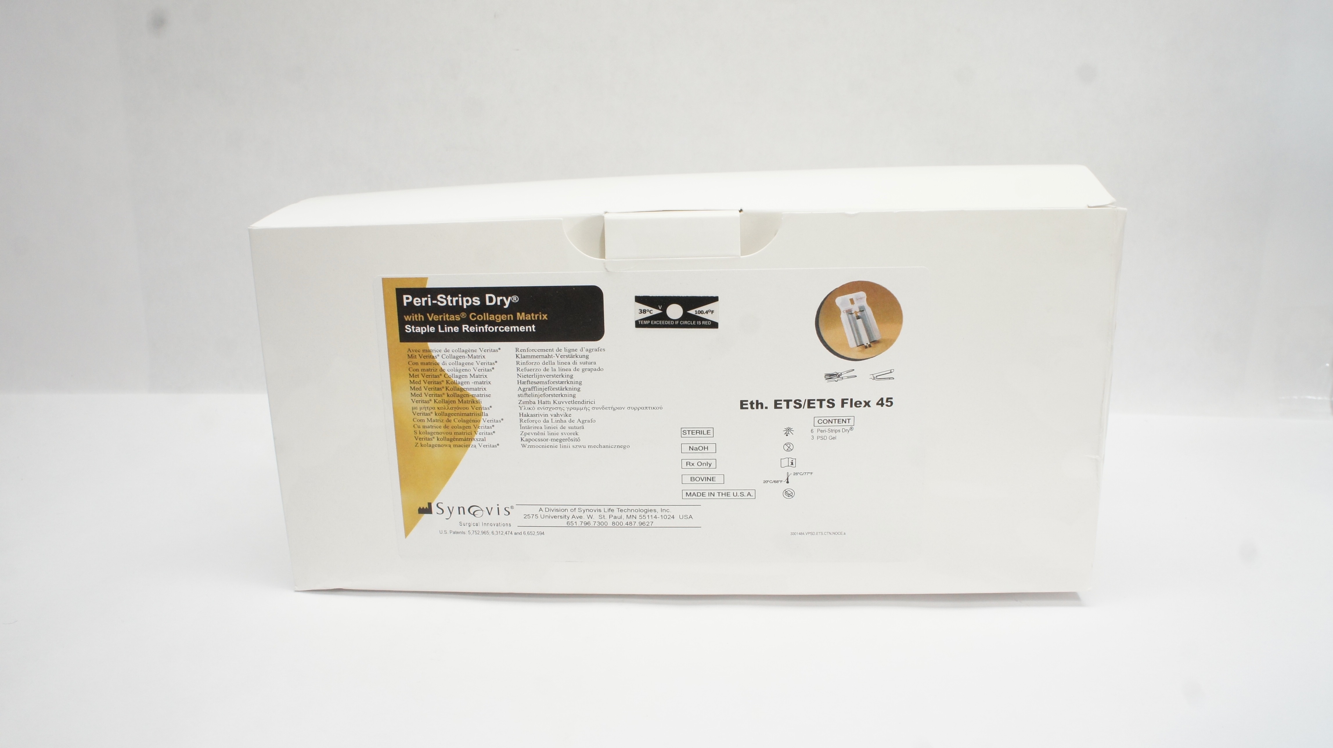 Synovis PSD 4506-ETS-V Peri-Strips Dry with Veritas Collagen Matrix (x) - Box of 9