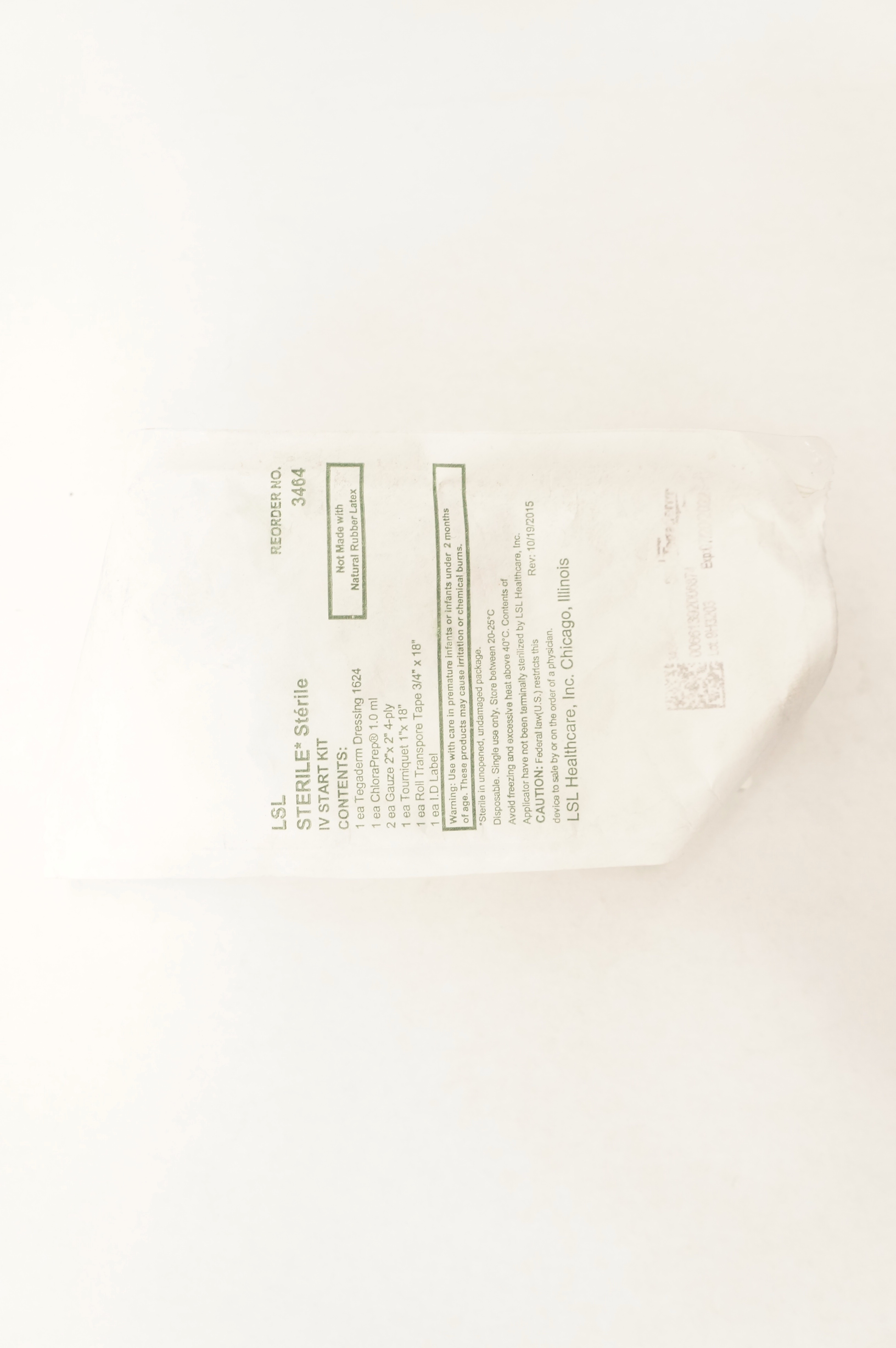 LSL Healthcare 3464 3M Tegaderm Sterile IV Start Kit