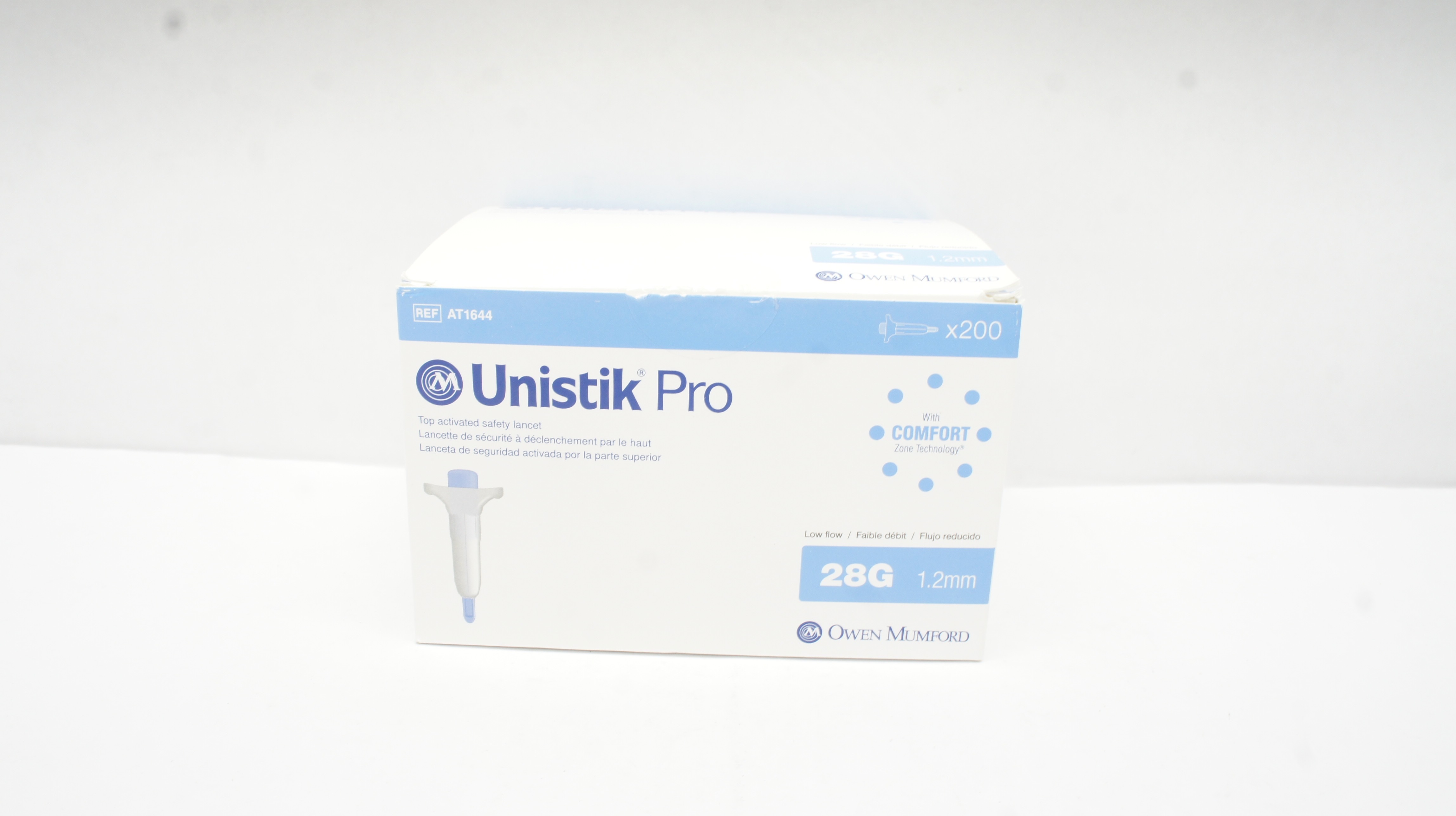 Owen Mumford AT1644 Unistik Pro Safety Lancet 28G x 1.2mm - Box of 163
