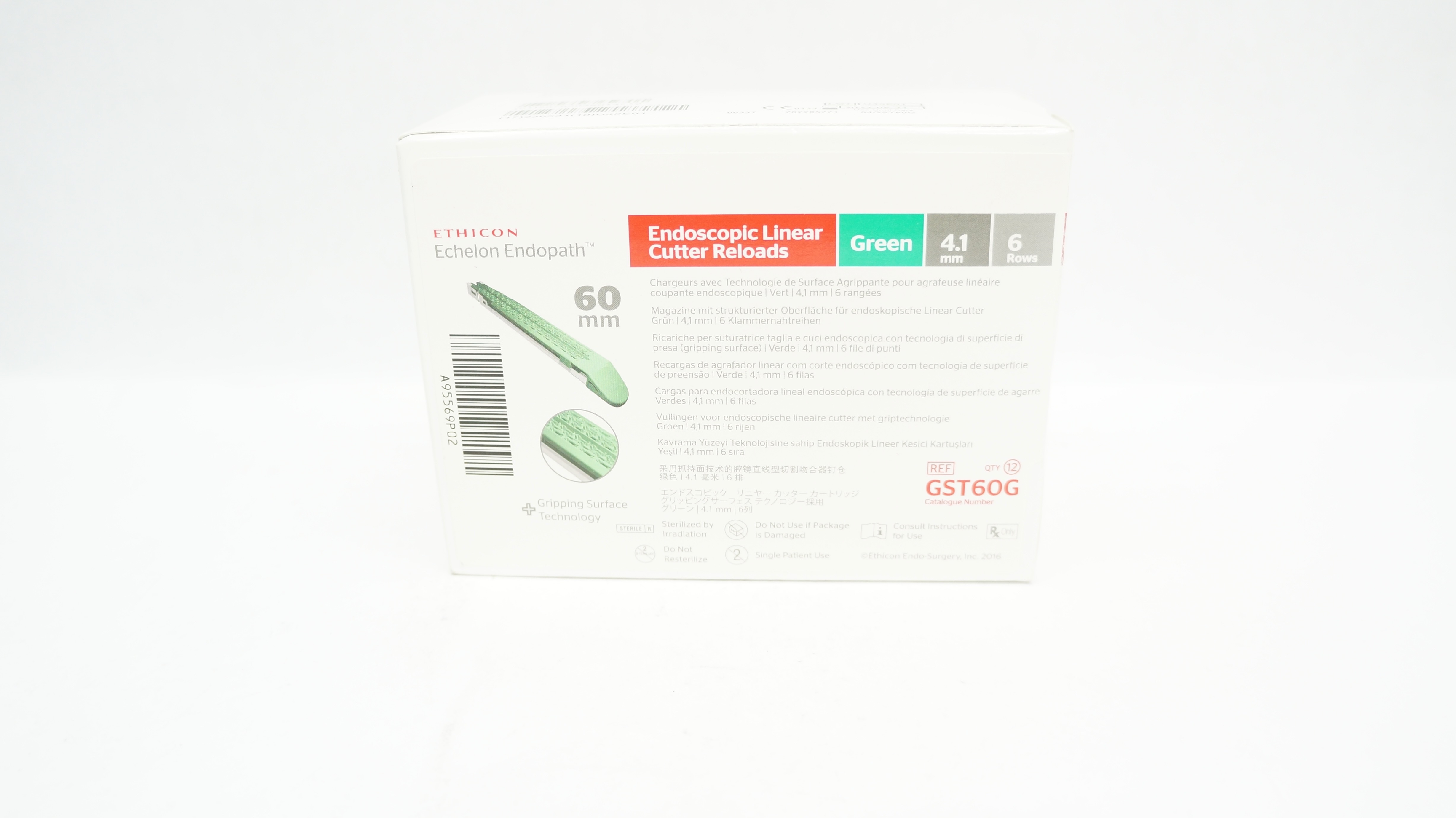 Ethicon GST60G Endoscopic Linear Cutter Reloads 60mm 4.1mm 6 Rows (x)- Box of 12