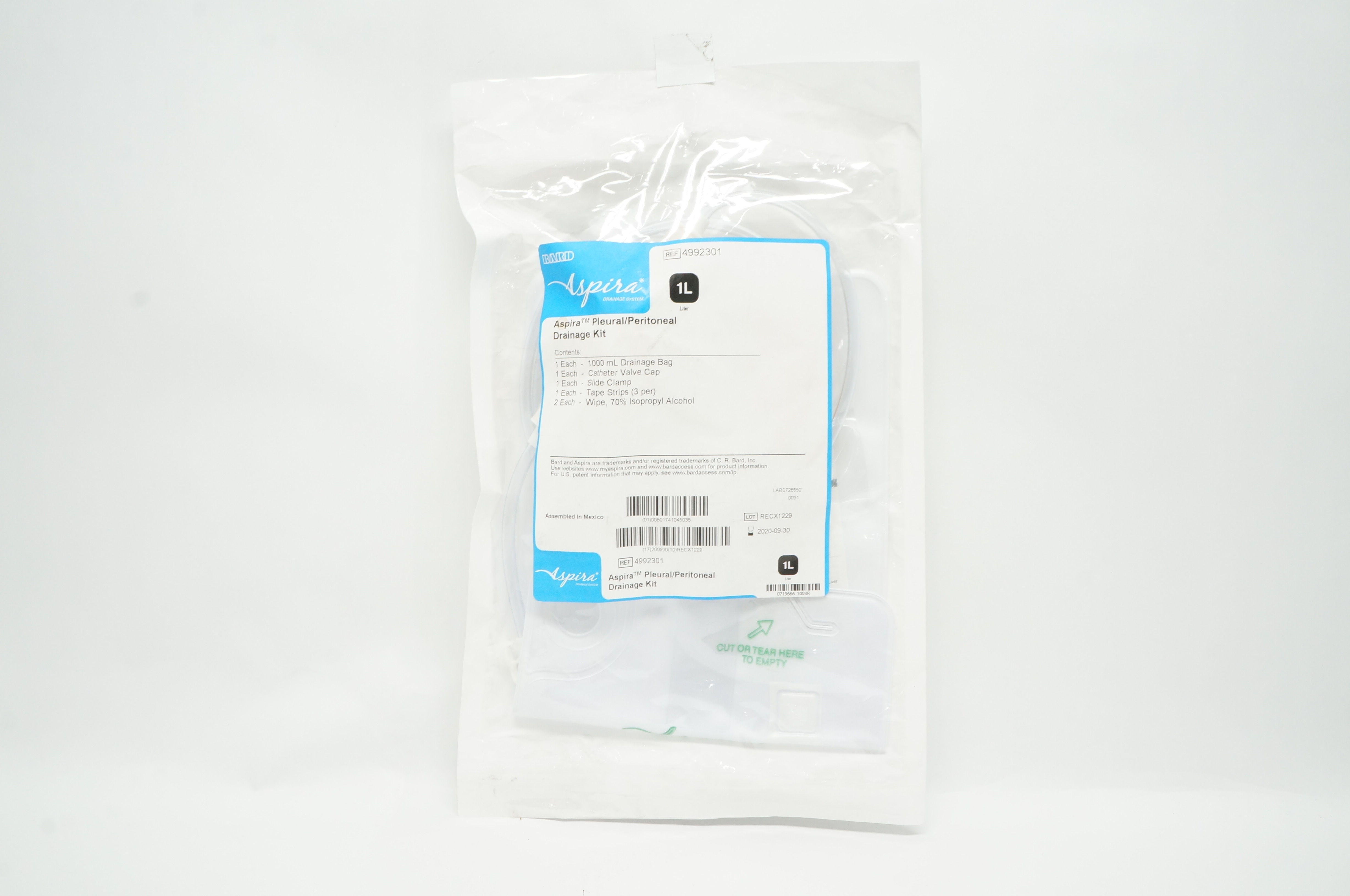 Bard 4992301 Aspira Pleural/Peritoneal Drainage Kit 1L (x)