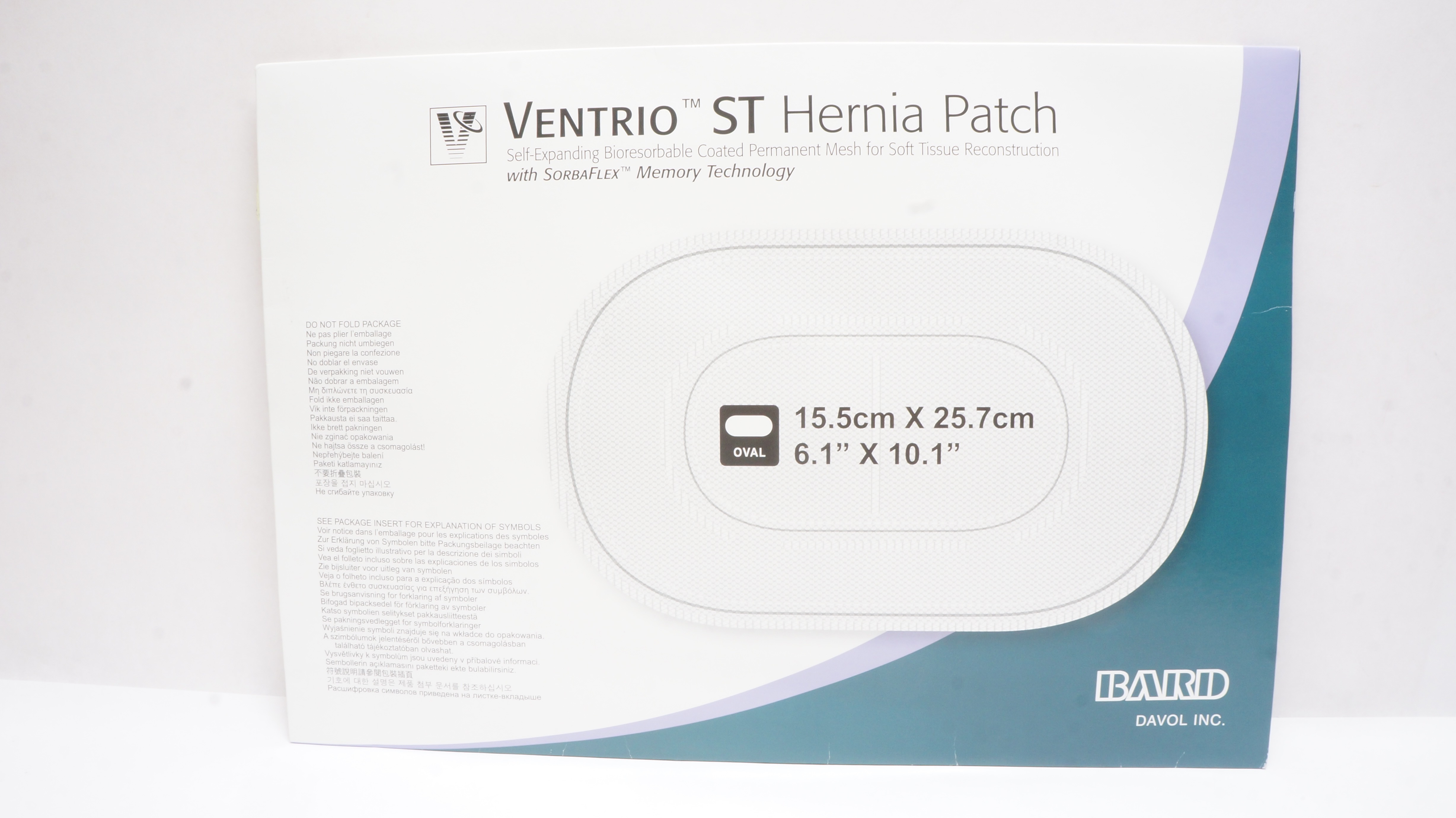 Bard 5950060 Davol Ventrio ST Hernia Patch 6.1 x 10.1inch (x)