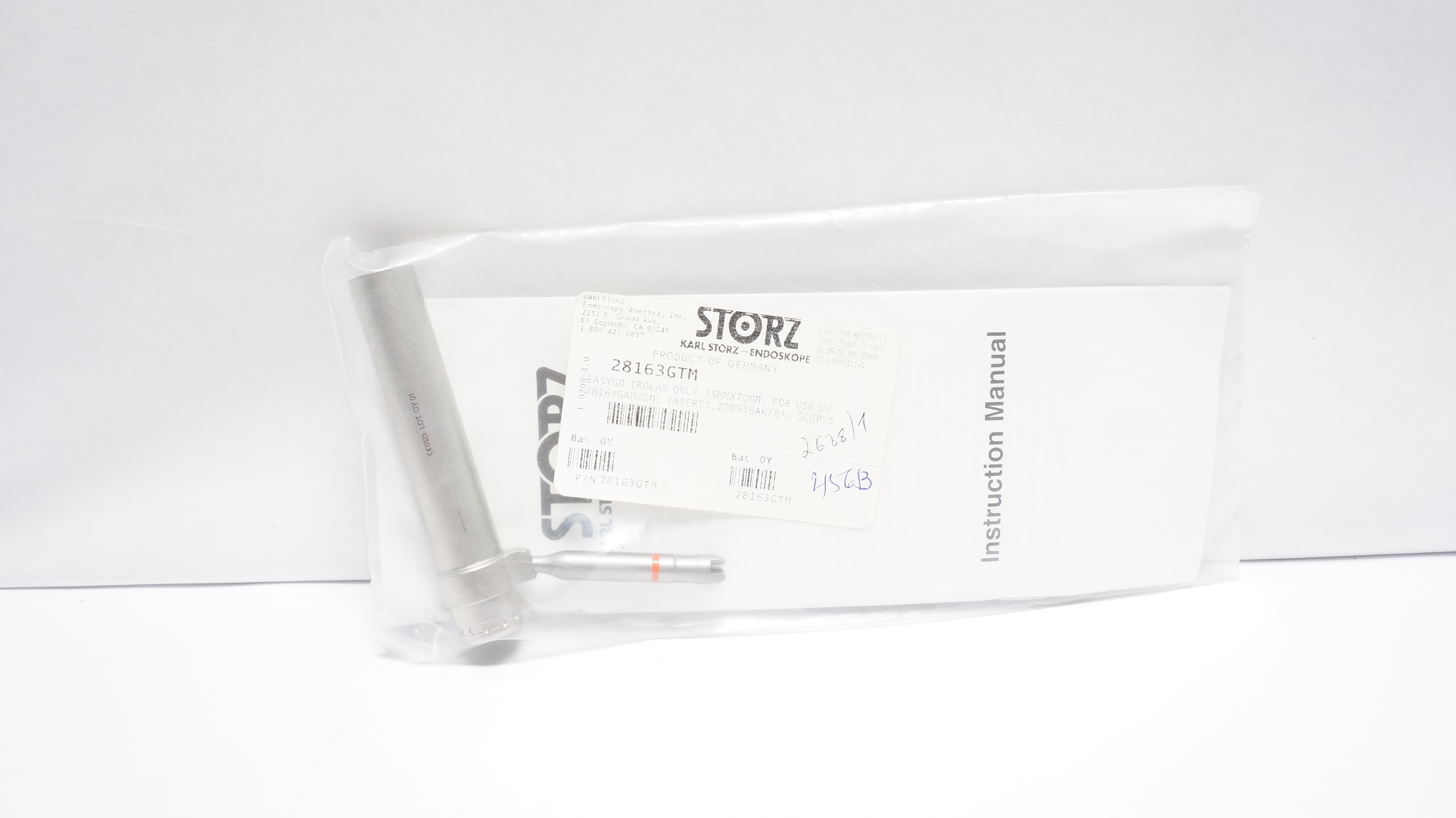Karl Storz 28163GTM Easygo Trocar Only 15mm x 70mm