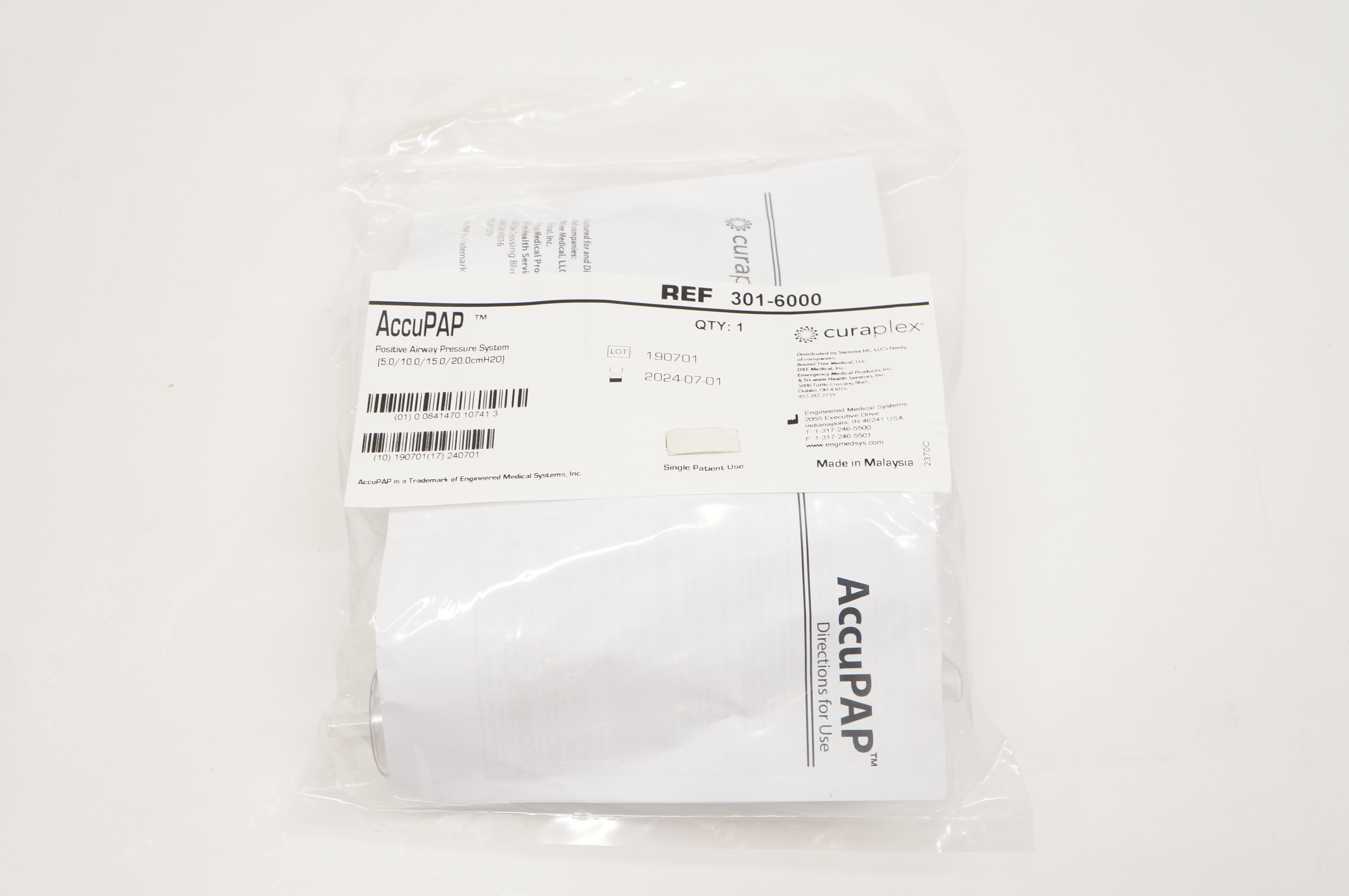 Cura Plex 301-6000 AccuPAP Positive Airway Pressure System