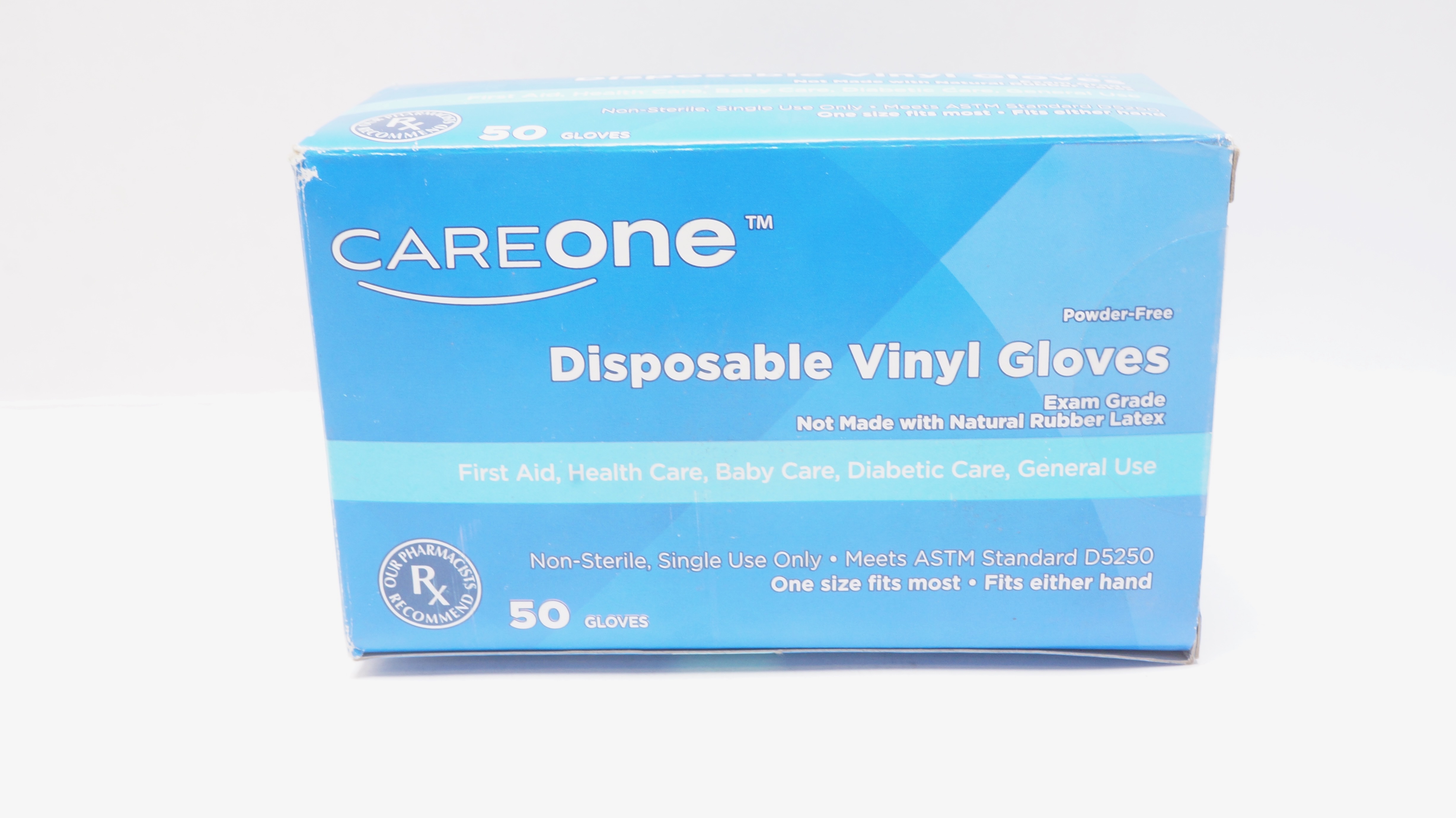 CareOne AHD4035 Disposable Vinyl Powder-Free Gloves - Box of 50