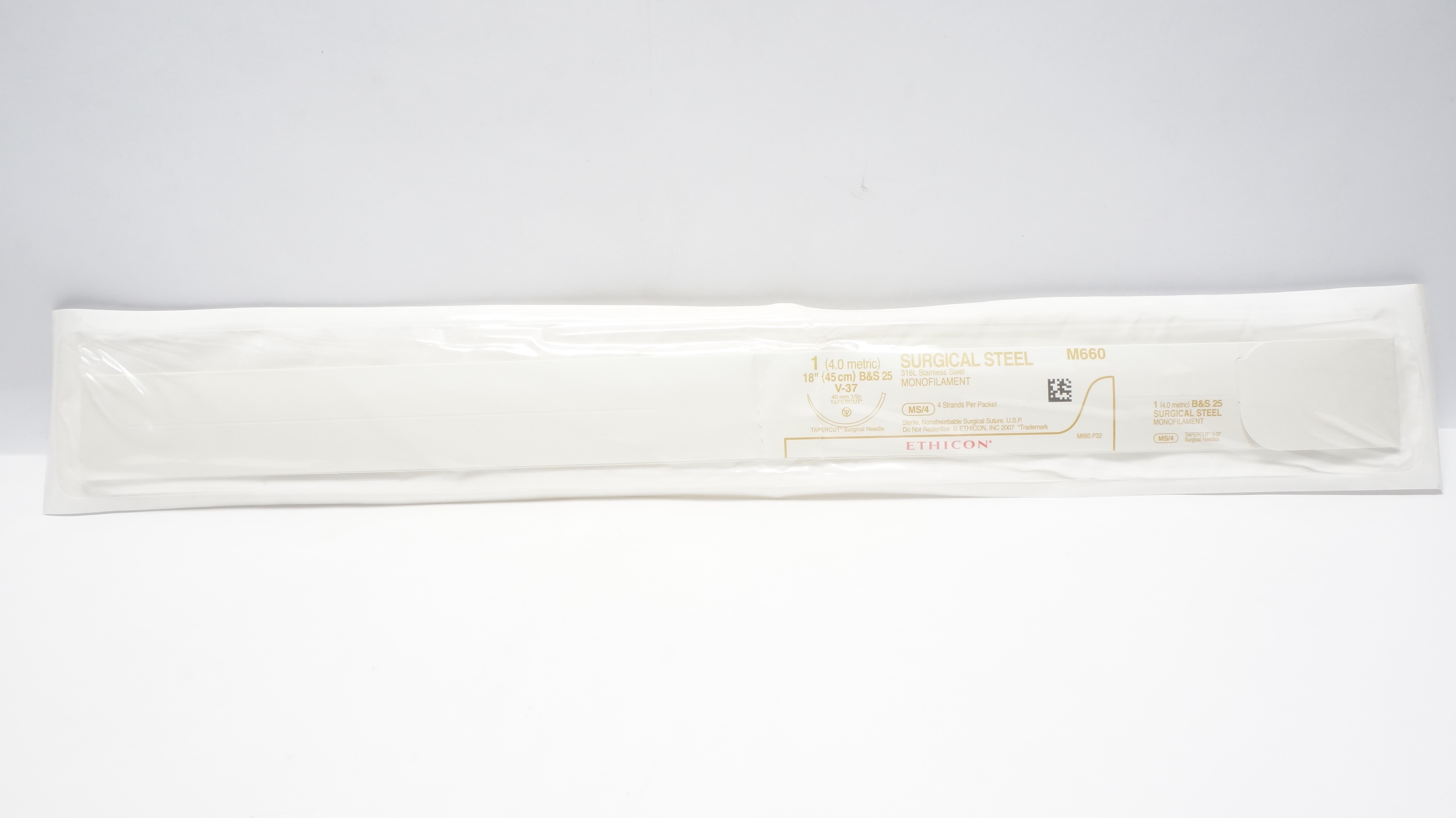Ethicon M660 1 Surgcal Steel 18inch V-37 40mm 1/2c Tapercut