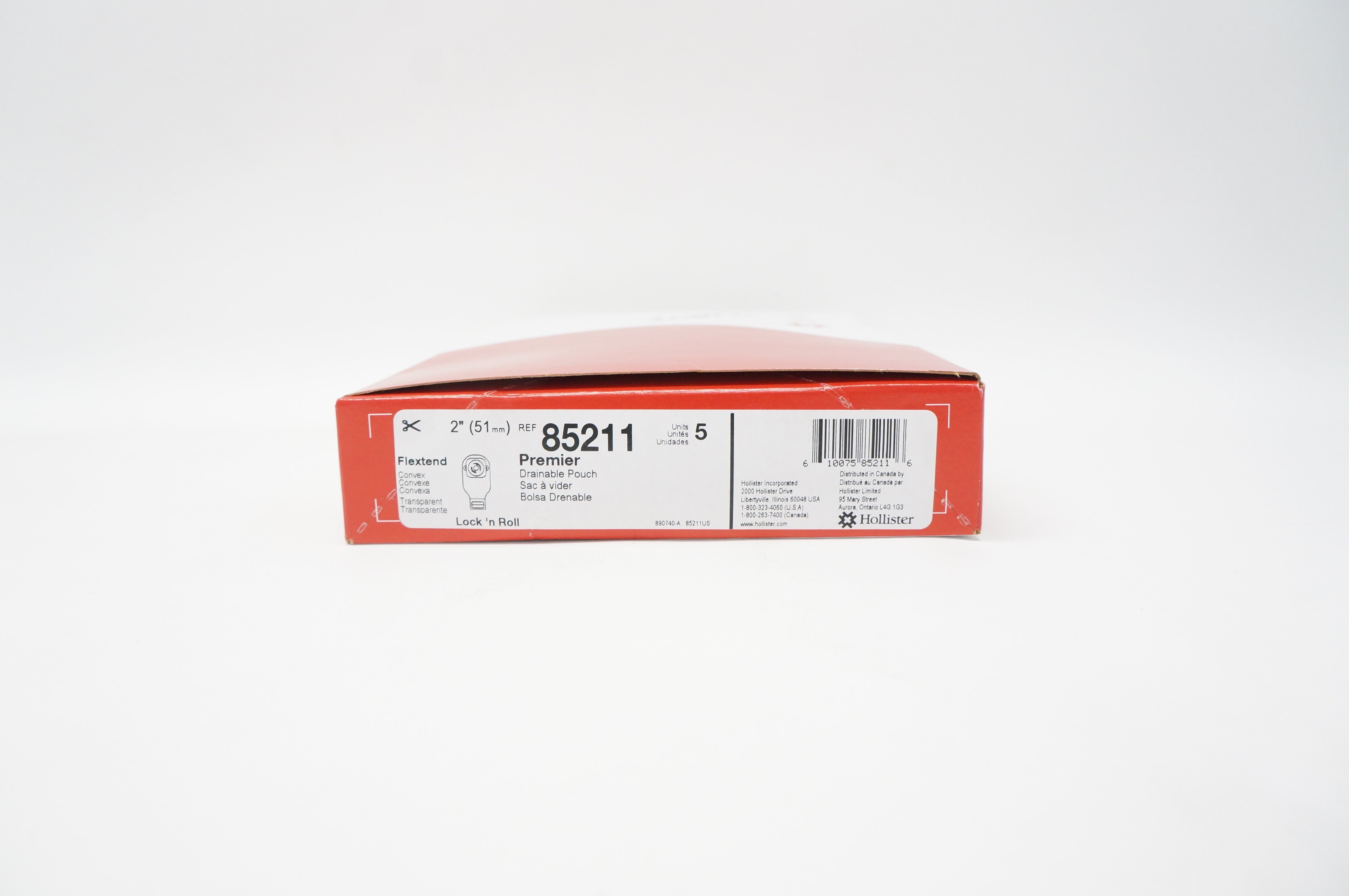 Hollister 85211 Premier Drainable Pouch Flextend Convex, 2 inch - Box of 5