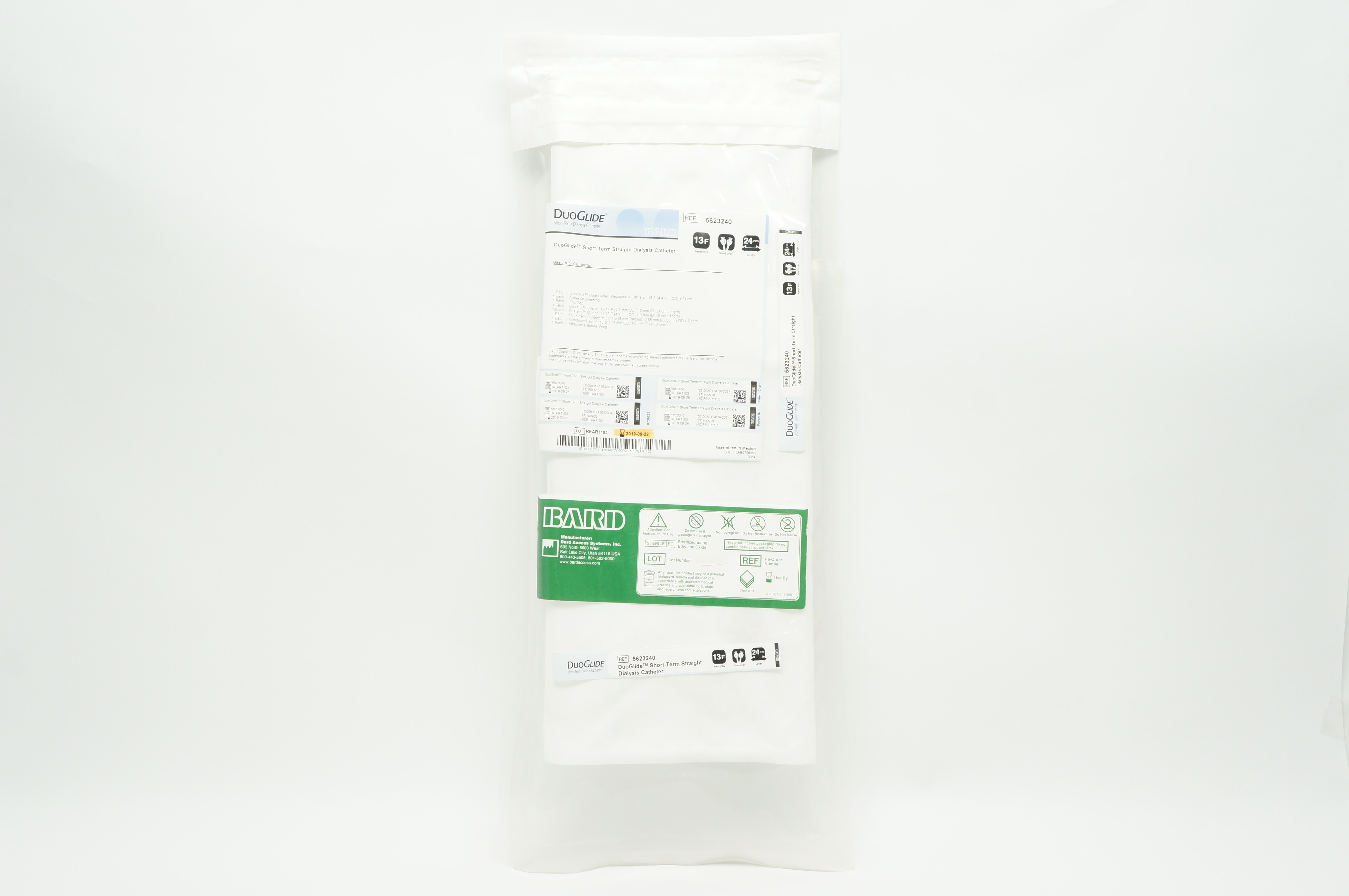 Bard 5623240 DuoGlide Short-Term Straight Dialysis Cath 13F x 24cm (x)