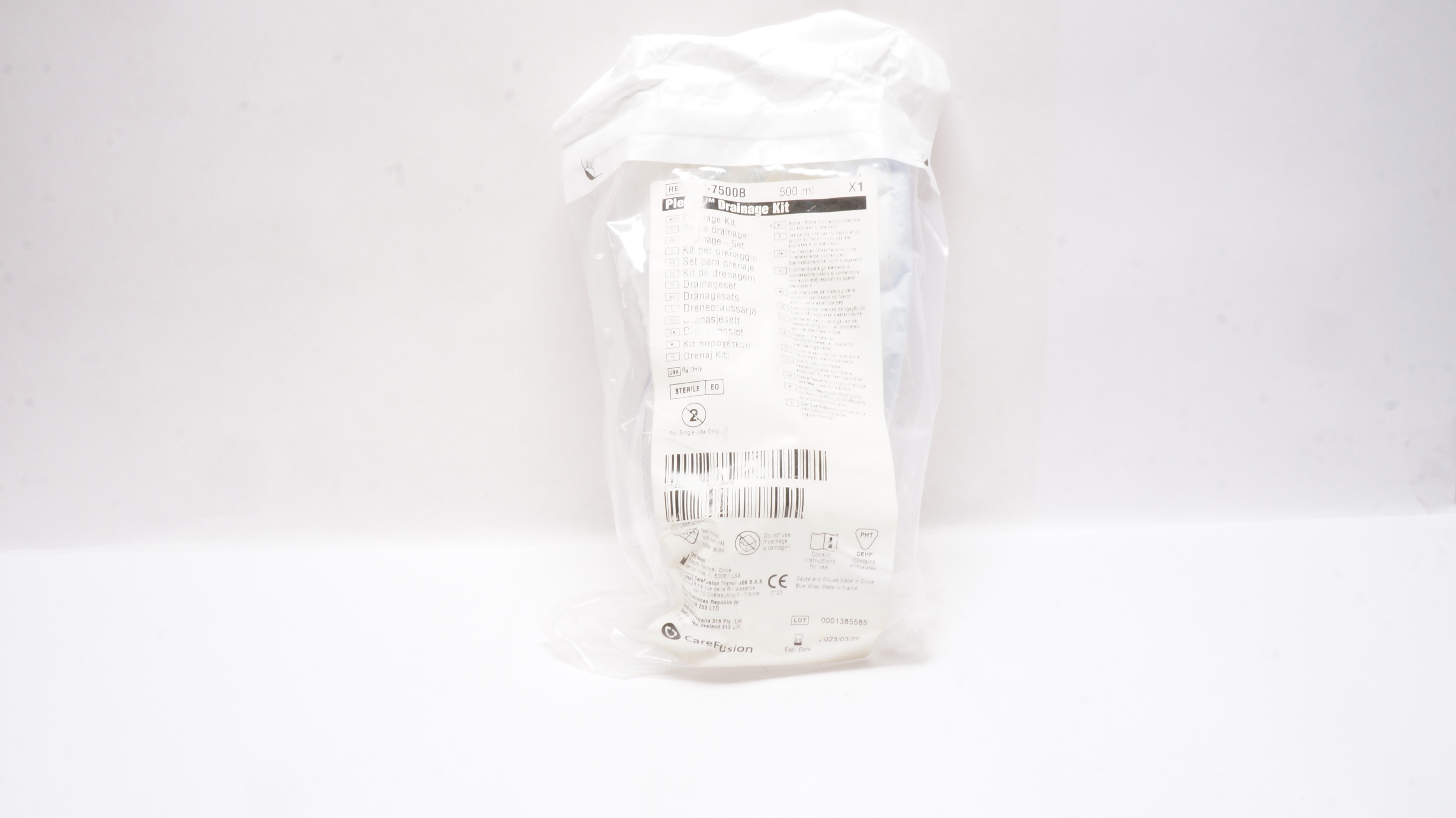 CareFusion 50-7500B PleurX Drainage Kit 500 ml (x)