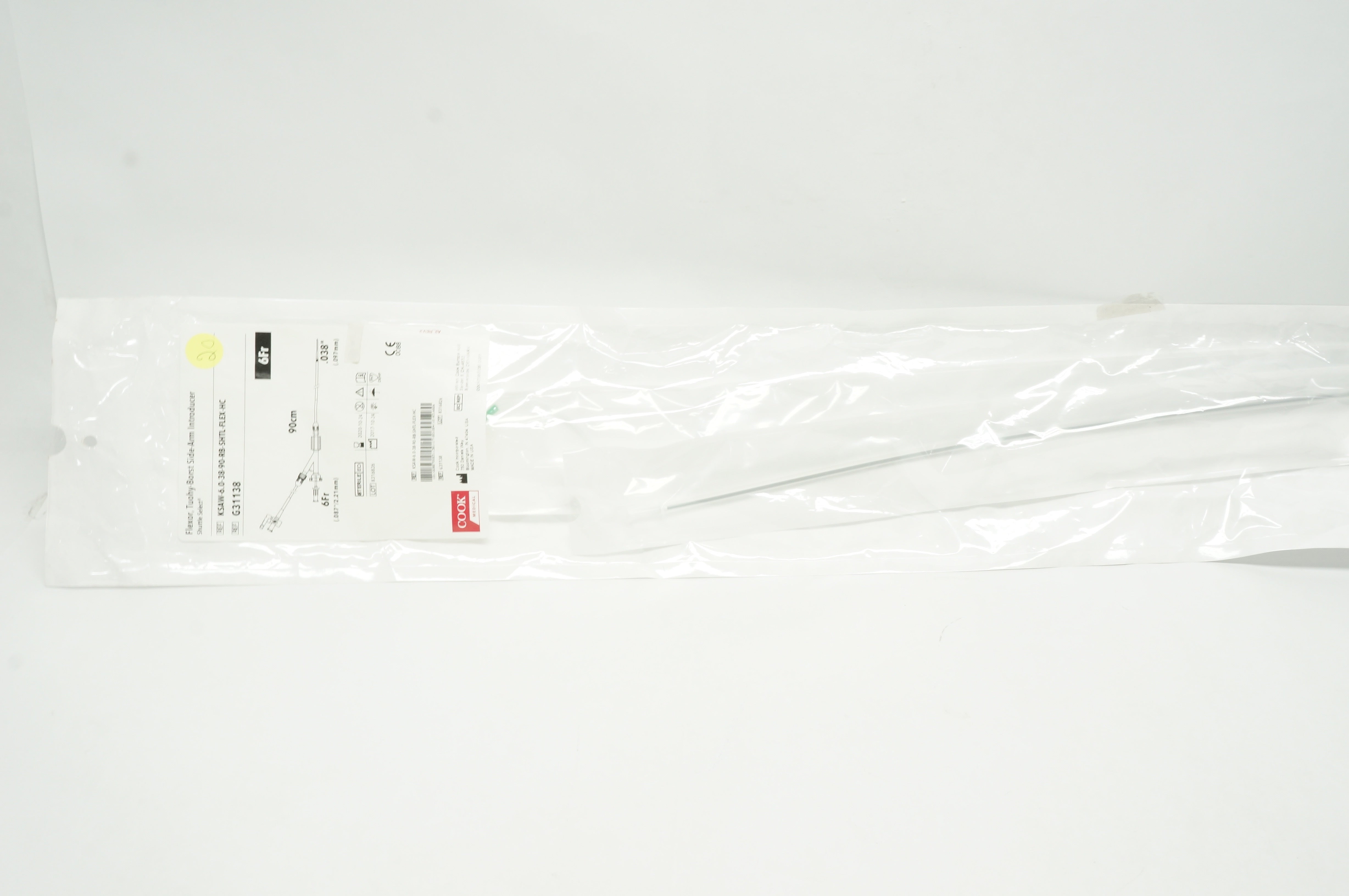Cook G31138  Flexor, Tuohy-Borst Side-Arm Introducer 6Fr x .038in x 90cm (x)