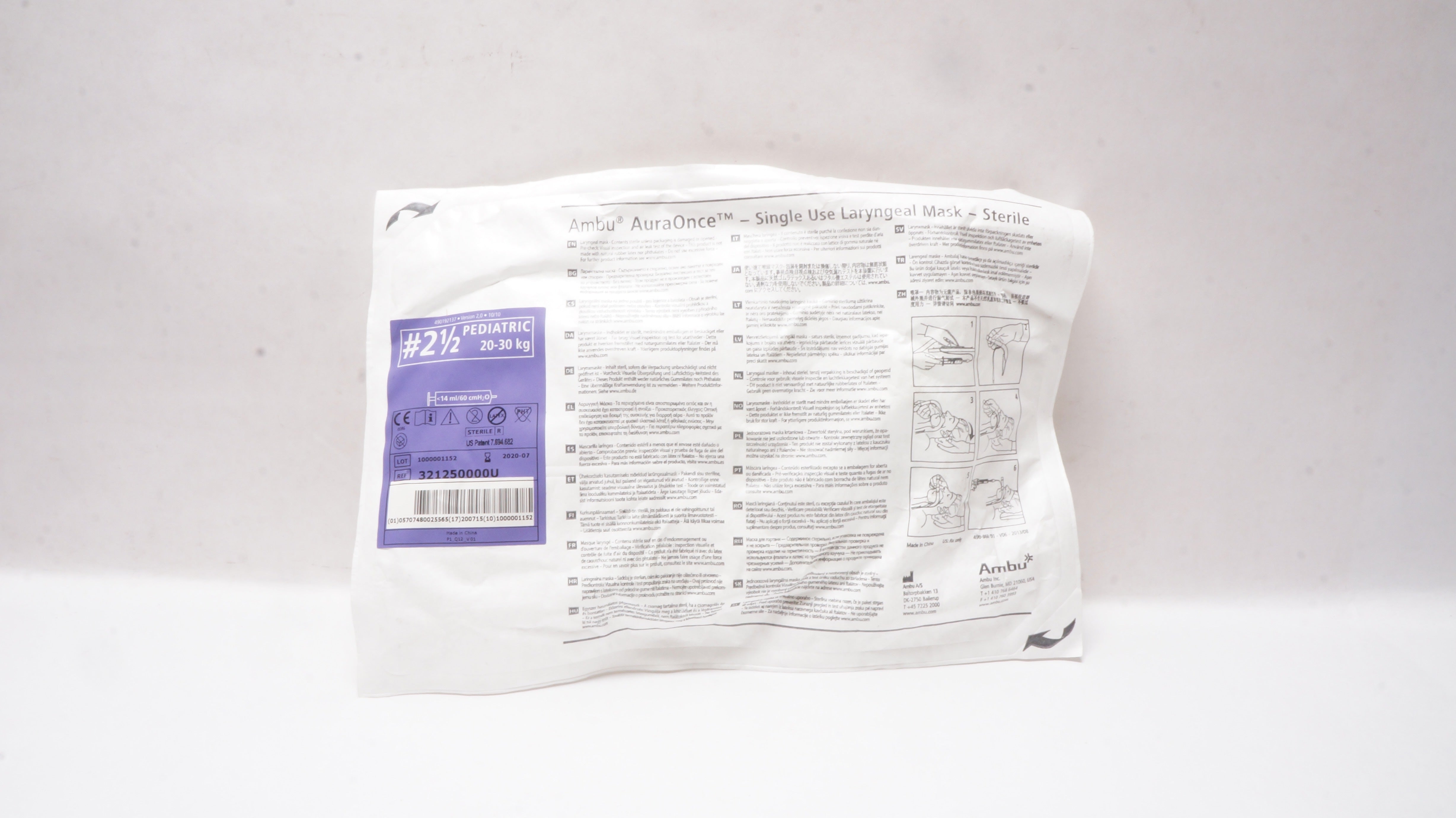 Ambu 321250000U AuraOnce Pediatric Sterile Laryngeal Mask