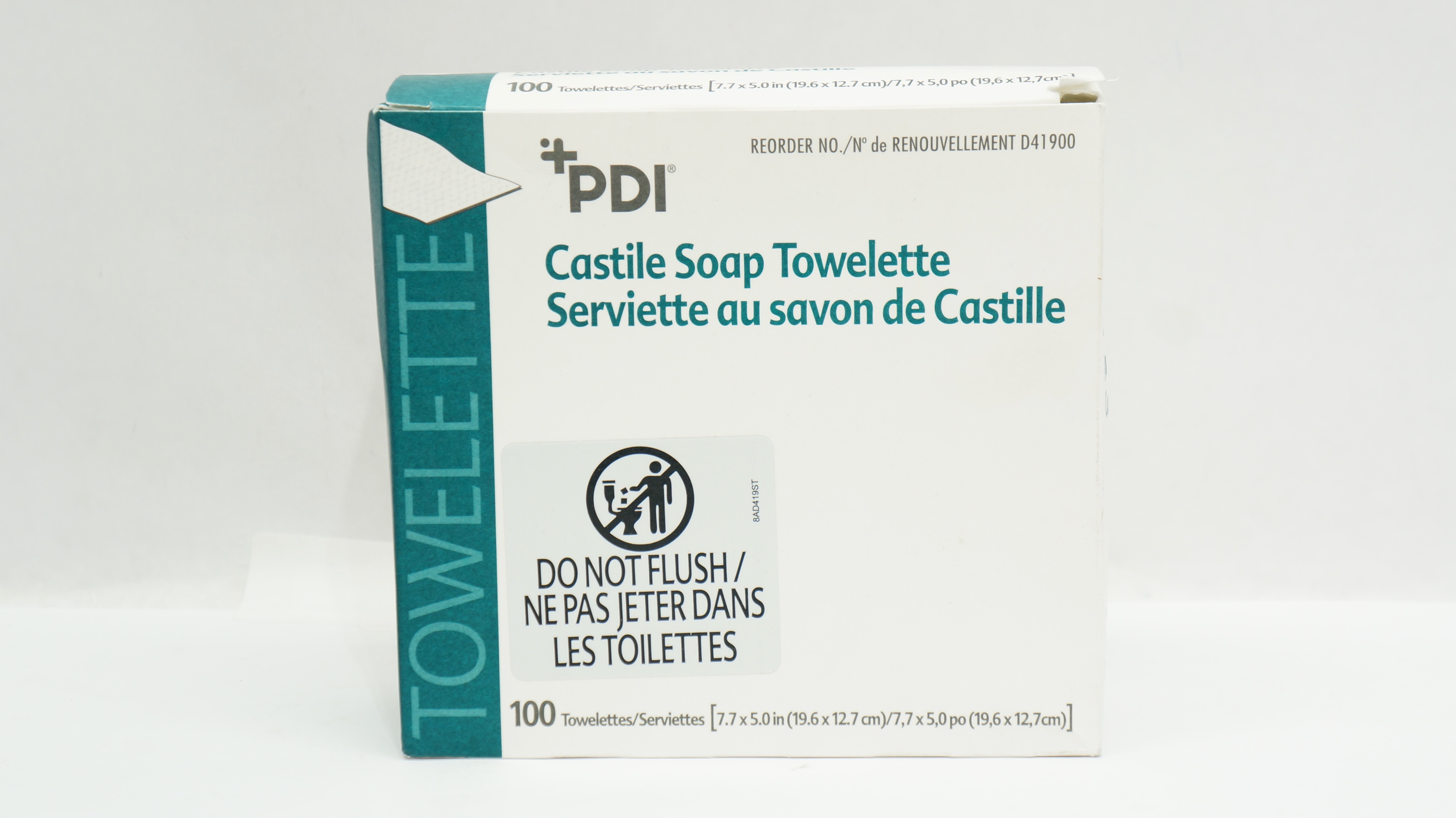 PDI D41900 Castile Soap Towelettes 7.7inch x 5.0inch - Box 100