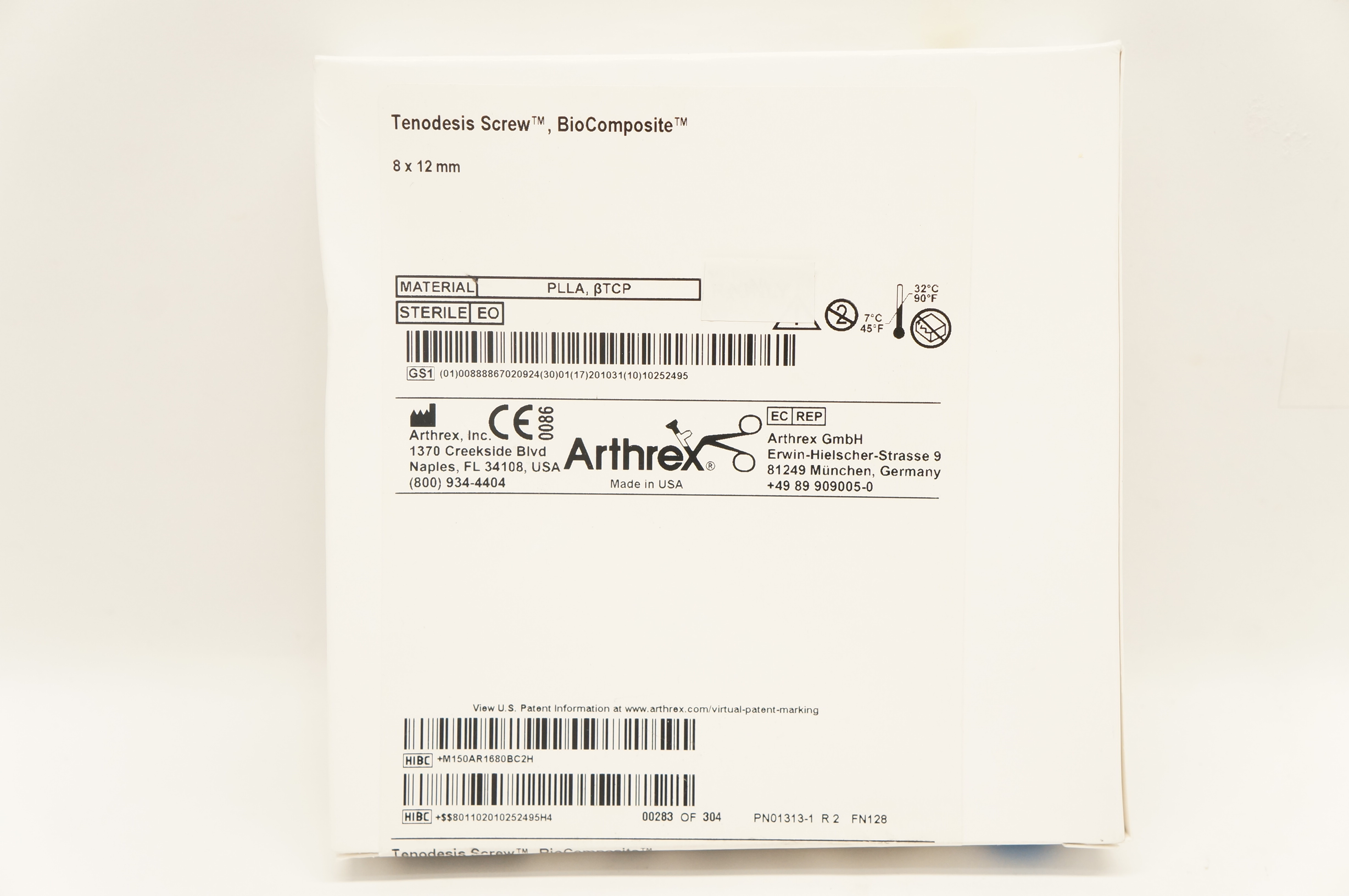 Arthrex AR-1680BC BioComposite, Tenodesis Screw 8 x 12mm (x)