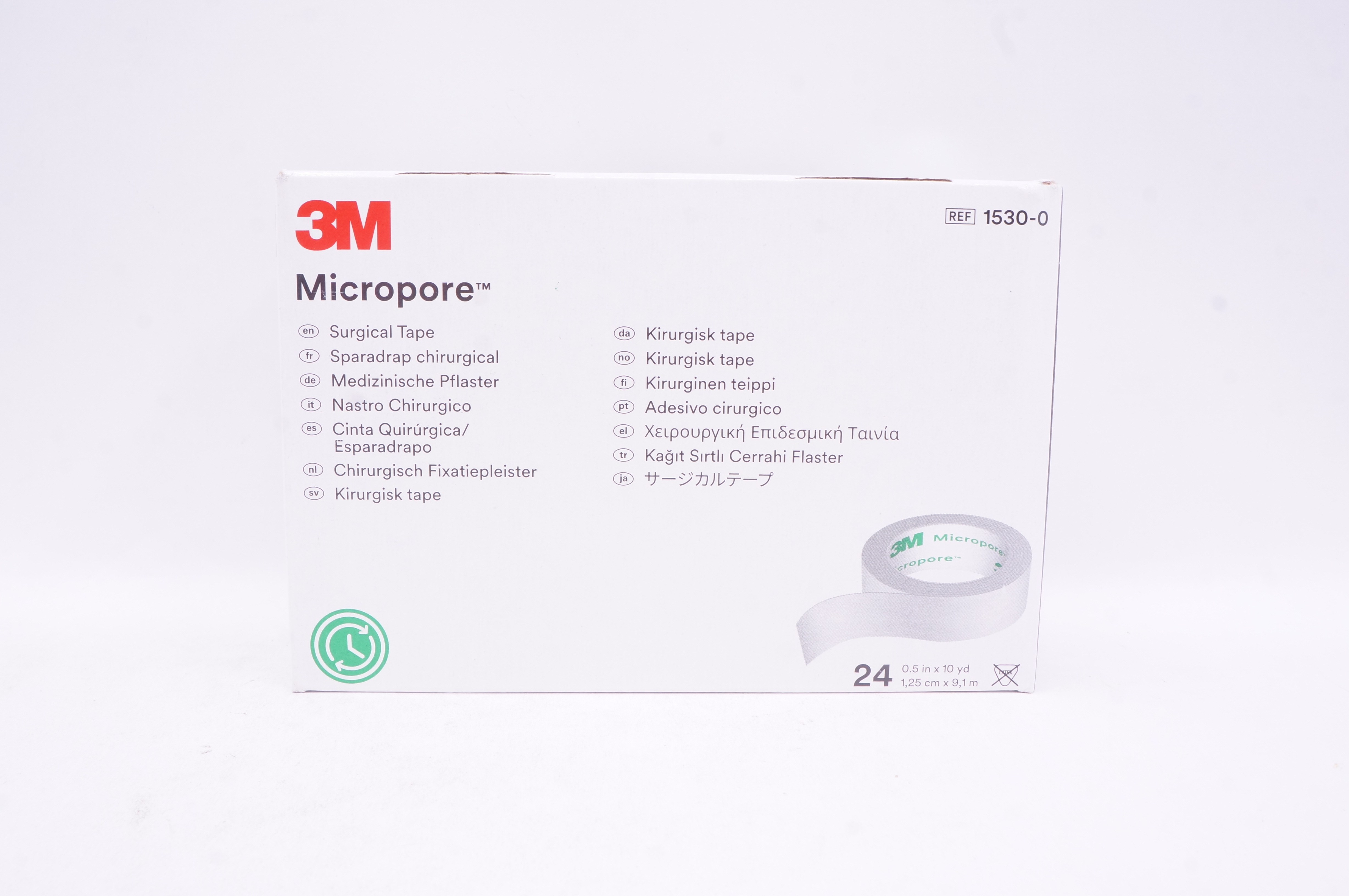 3M 1530-0 Micropore Surgical Tape 0.5inch x 10yd - Box of 24