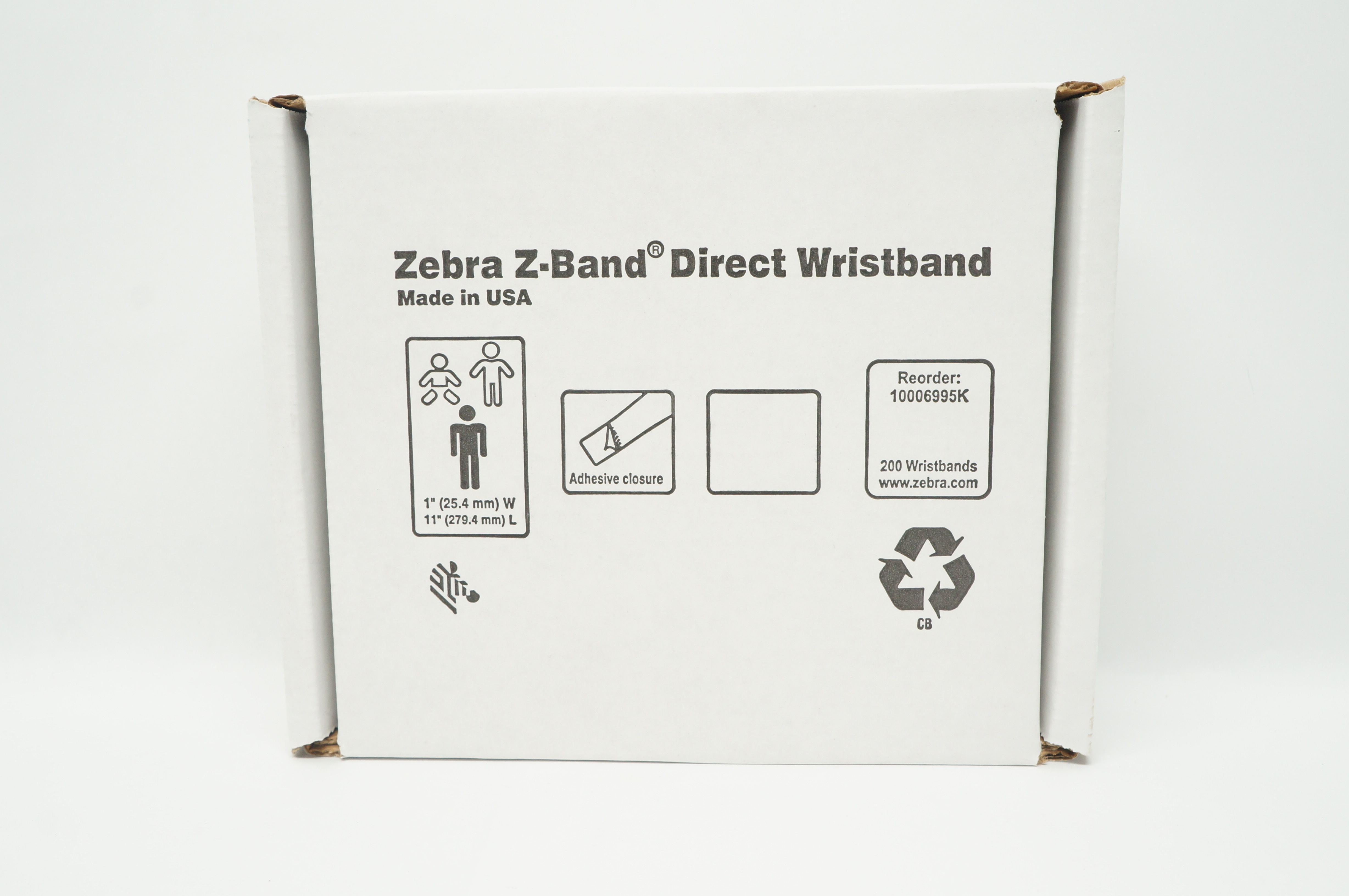 Zebra 10006995K Z-Band Direct Wristband 1inch x 11inch - Box of 200