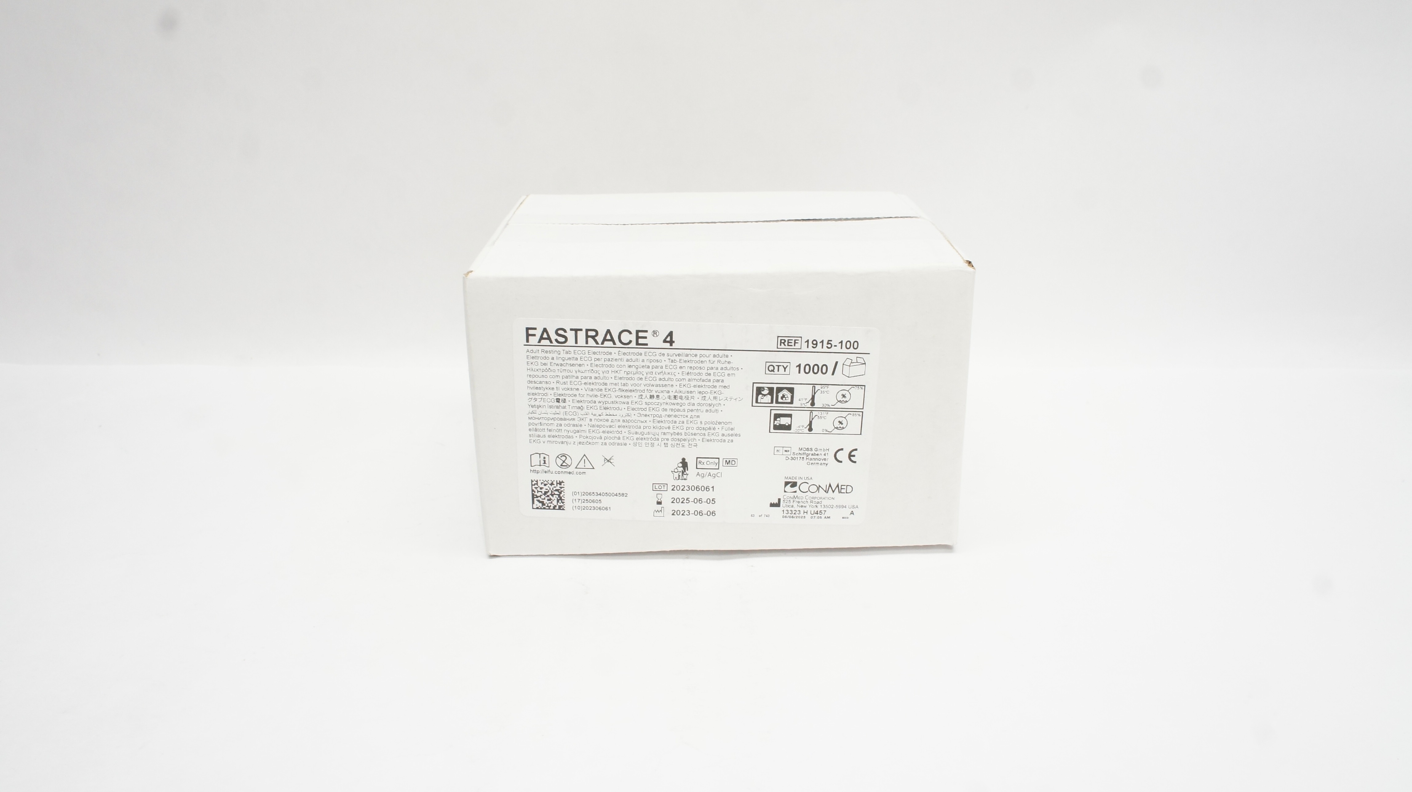 ConMed 1915-100 FASTRACE 4 Adult Resting Tab ECG Electrode - Box of 1000