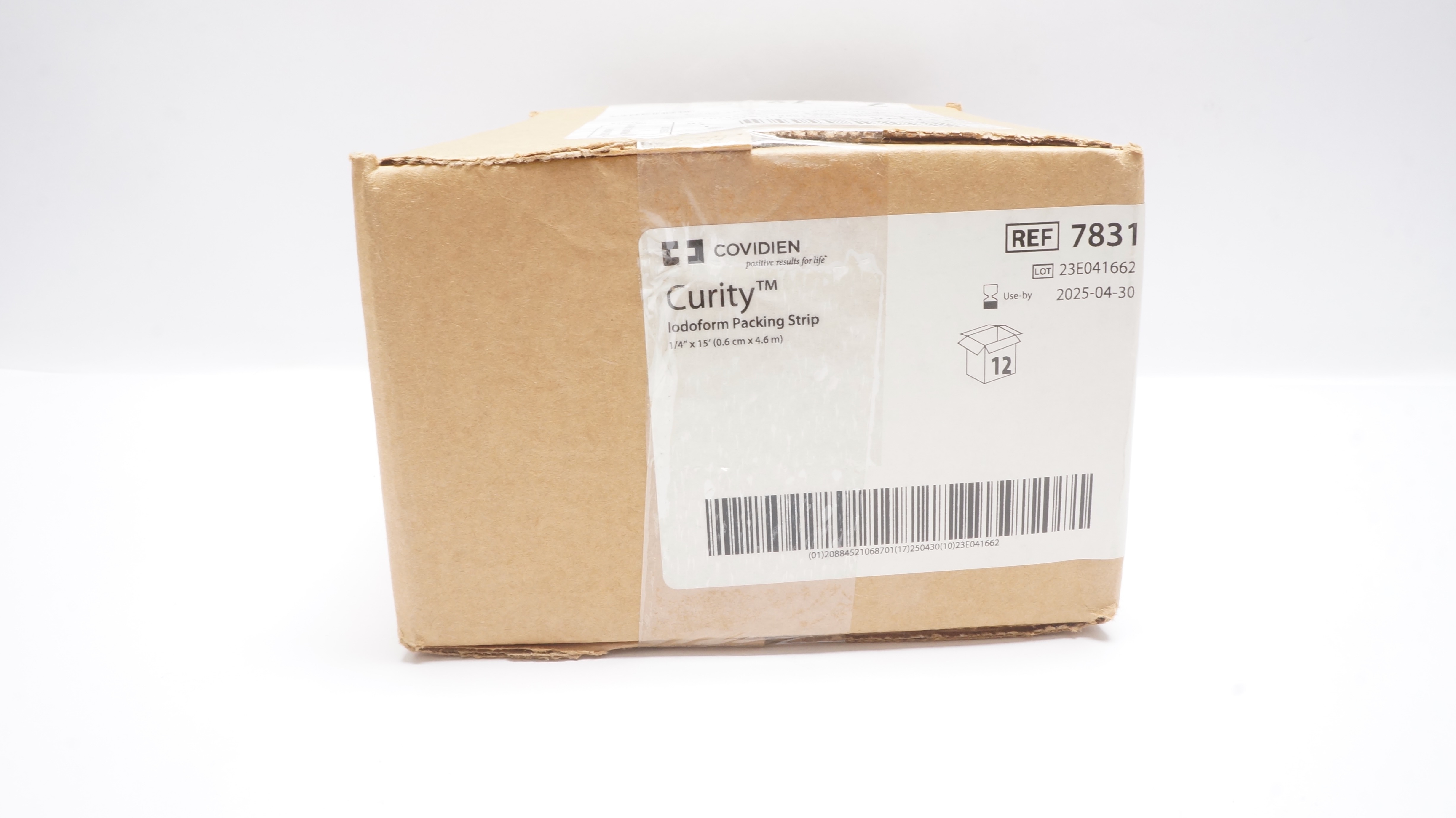 Covidien 7831 Curity Iodoform Packing Strips 1/4inch x 15Ft. - Box of 12