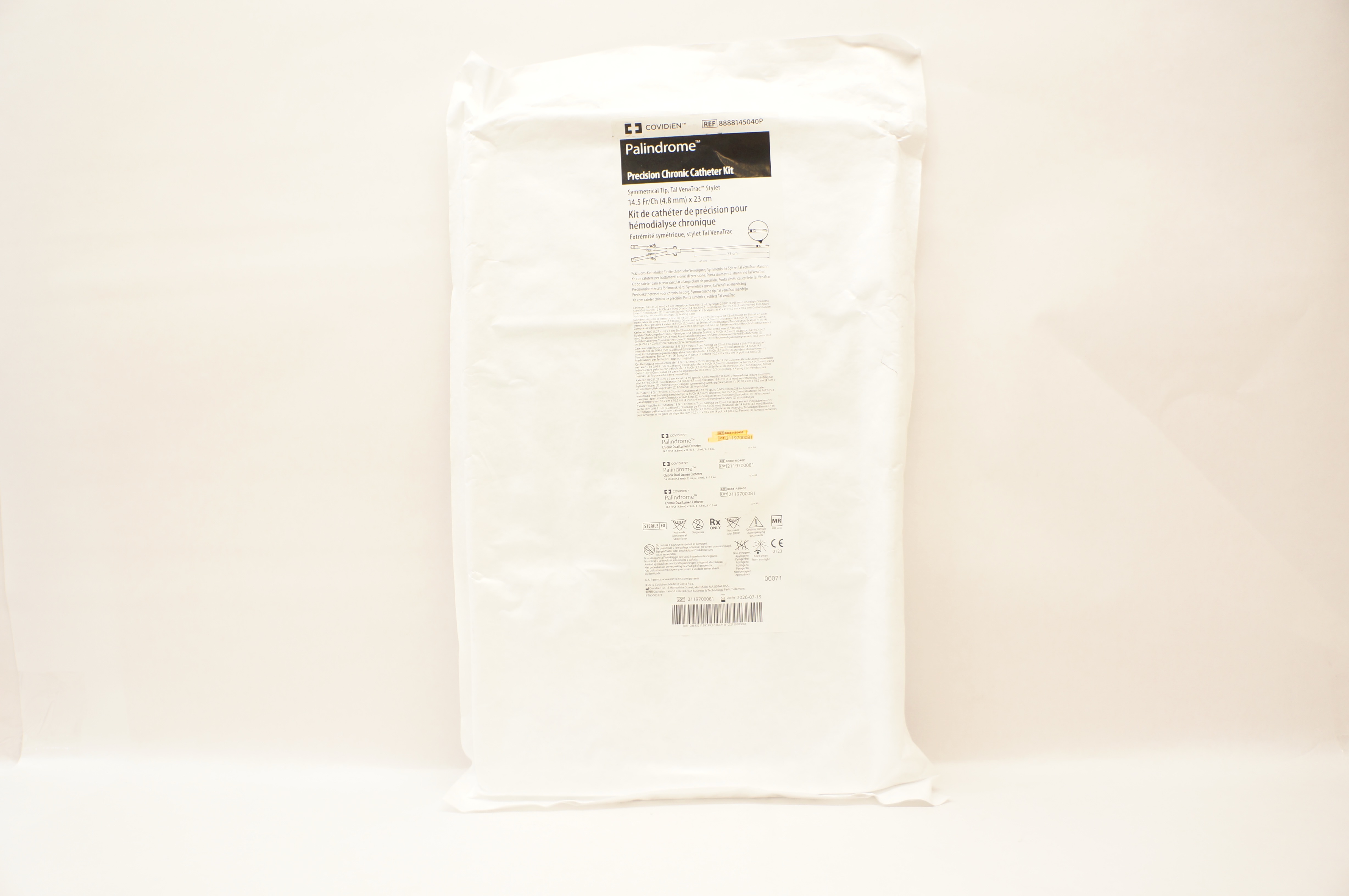 Covidien 8888145040P Palindrome Precision Chronic Dialysis Cath. Kit 14.5F x23cm