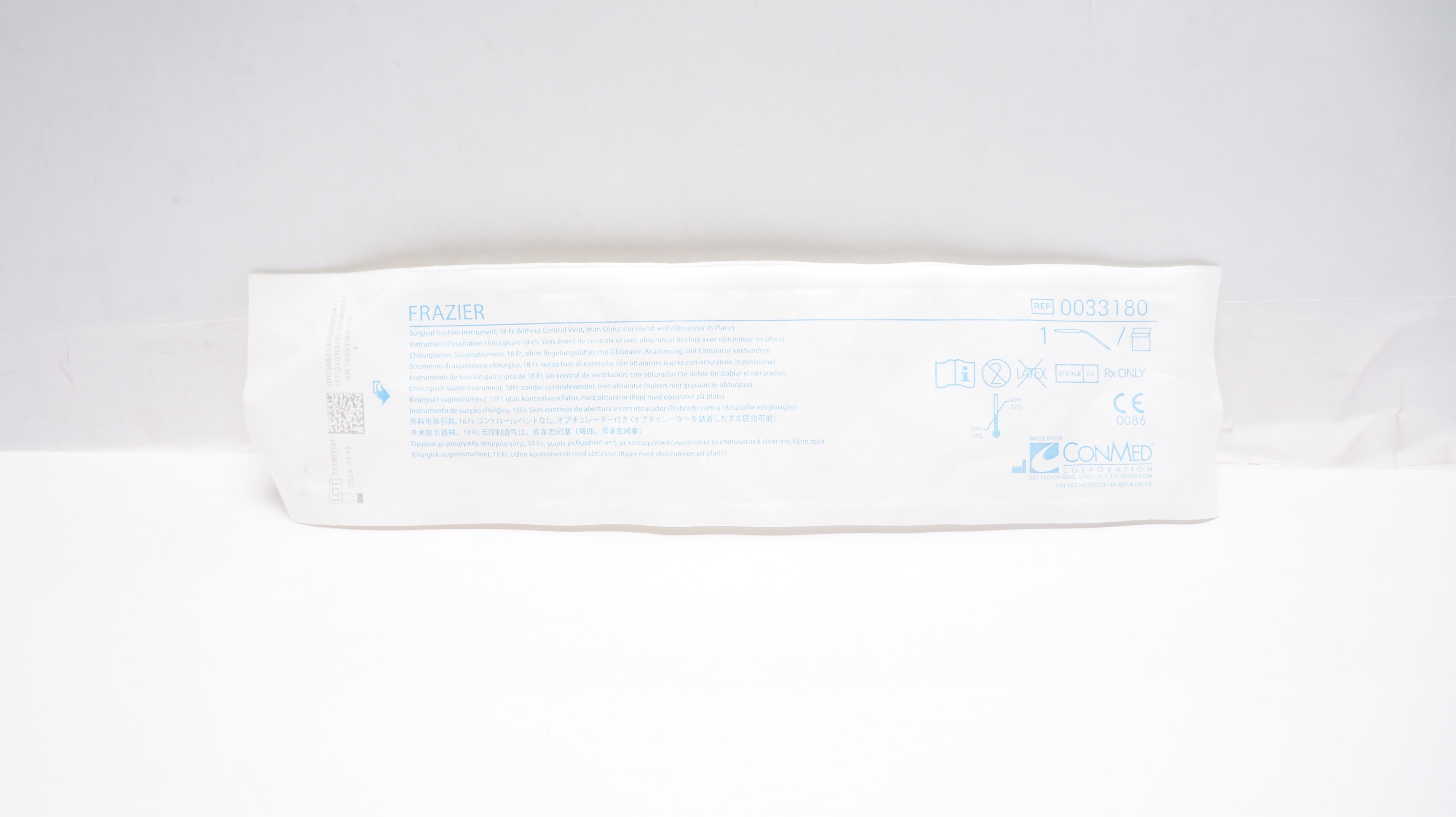 ConMed 0033180 Frazier Surgical Suction Instrument 18Fr. (x)