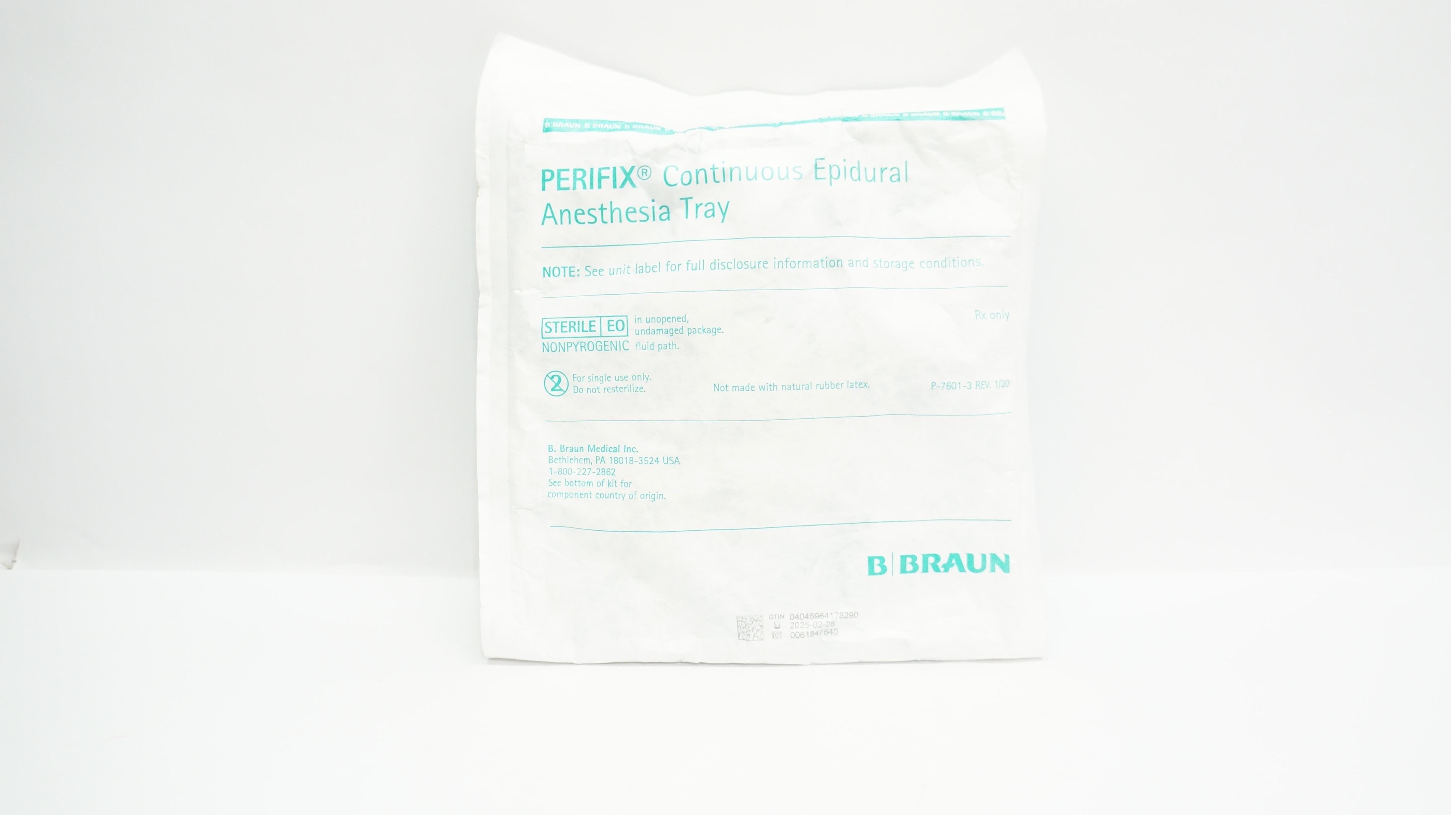 B.Braun 332219 Perifix Epidural Anesthesia Tray, Ndle 18Ga x 3-1/2inch