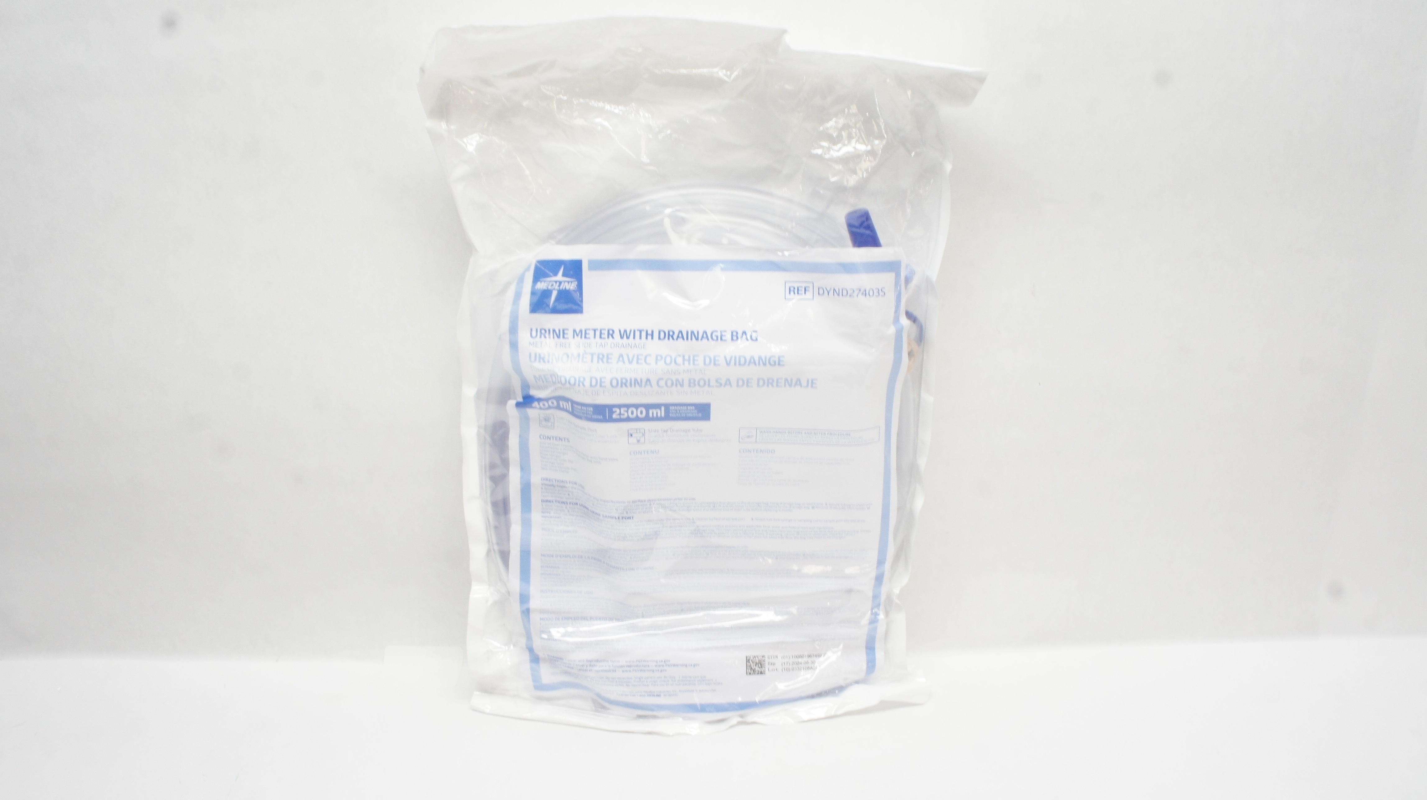 Medline DYND27403S, 400mL Urine Meter with Drainage Bag 2500mL