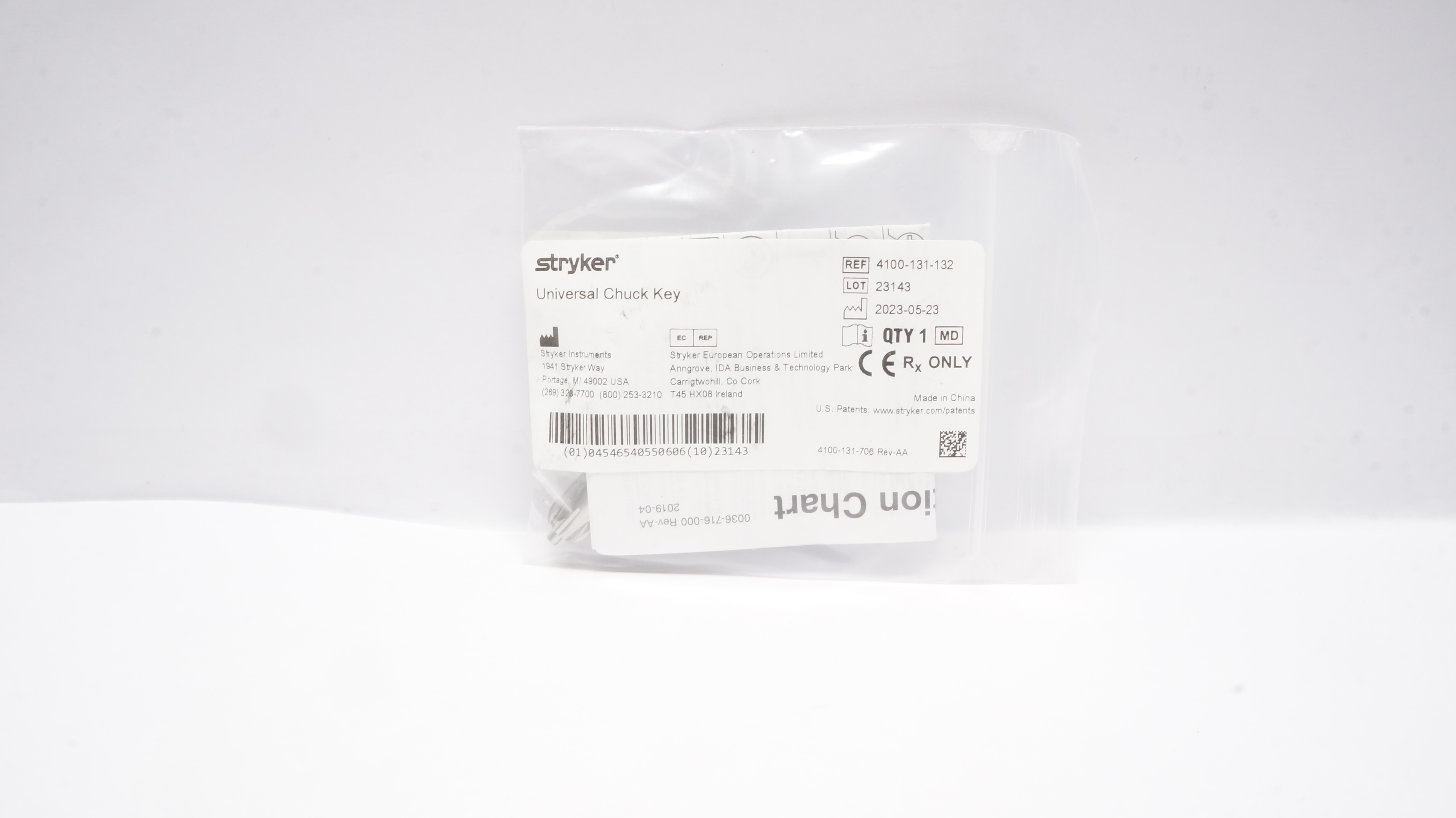 Stryker 4100-131-132 Universal Chuck Key