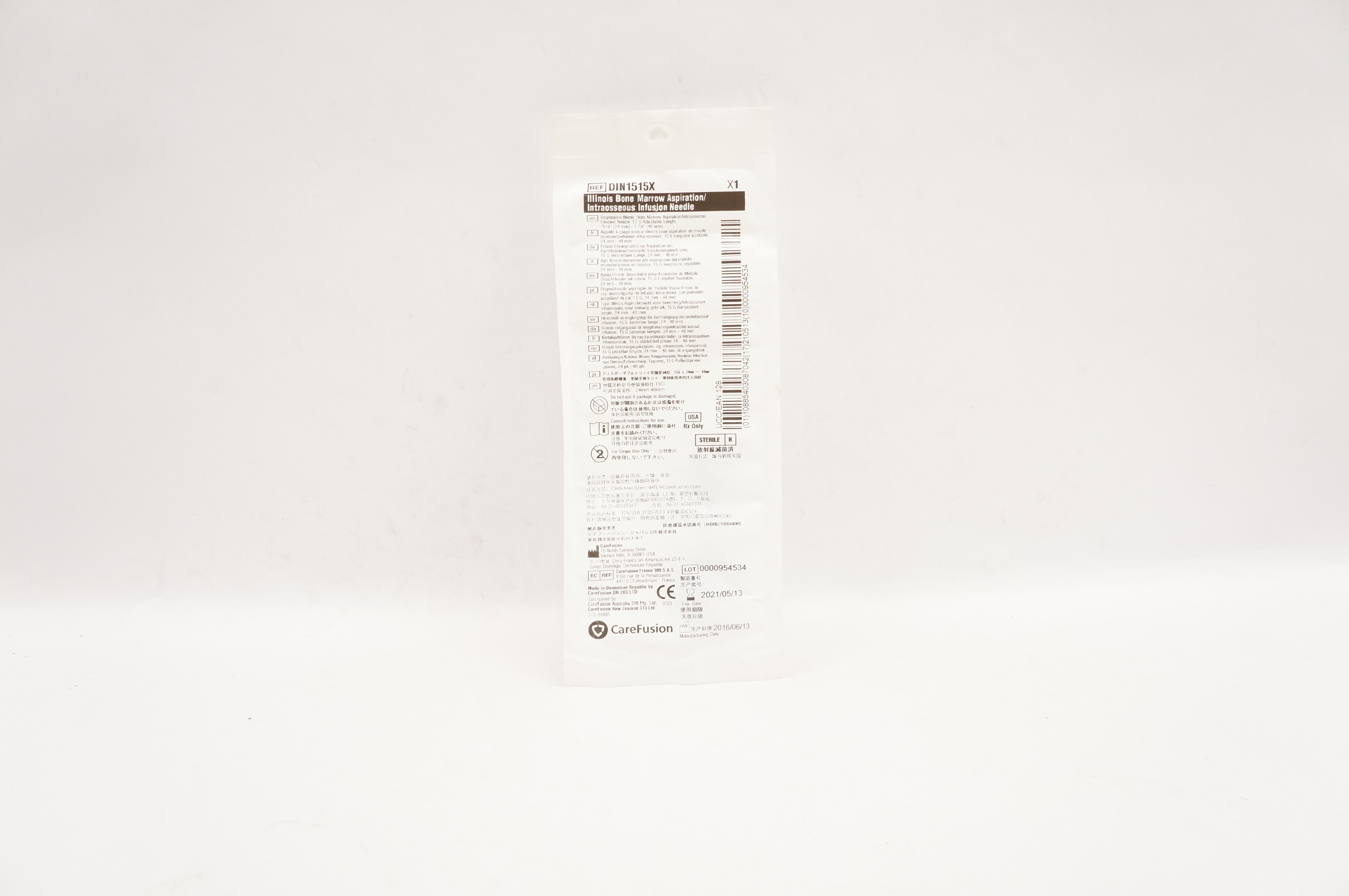 Carefusion DIN1515X Illinois Bone Marrow Aspiration Ndle 15G 15/16-1-7/8inch(x)