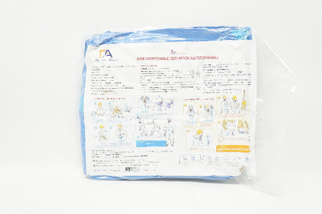 AMEDENTEK AS.5362 Disposable Isolation Suit/Coverall, Regular Size 160x124cm