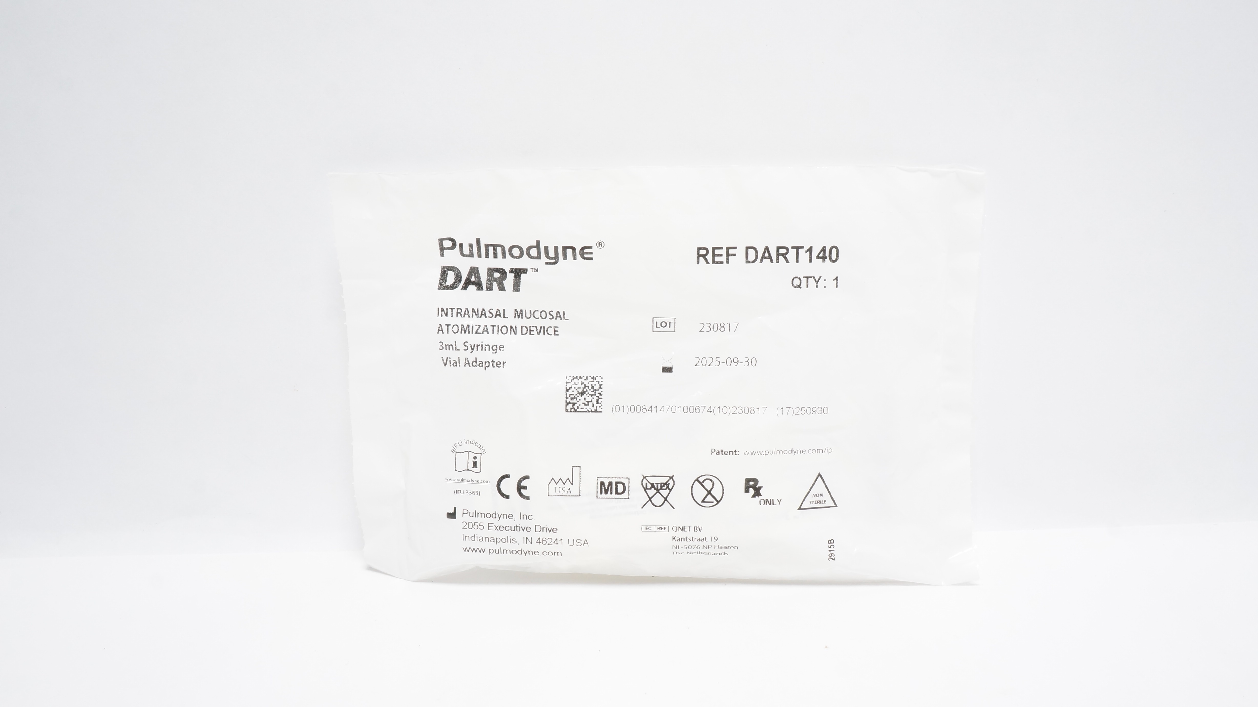 Pulmodyne DART140 Dart Intranasal Mucosal Atomization Device 3ml Syringe (x)