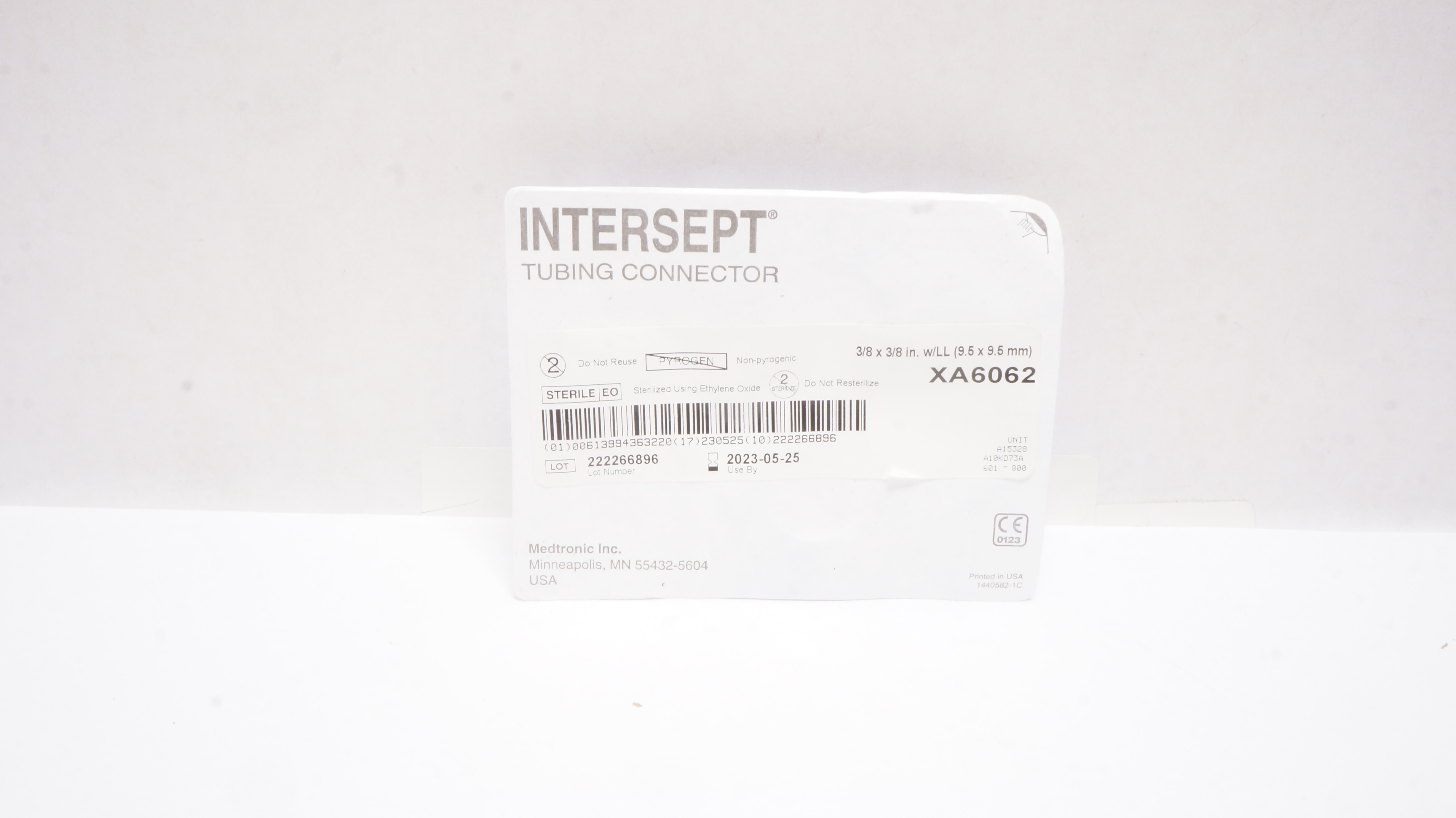 Medtronic XA6062 Intersept Tubing Connector 3/8 x 3/8inch (x)