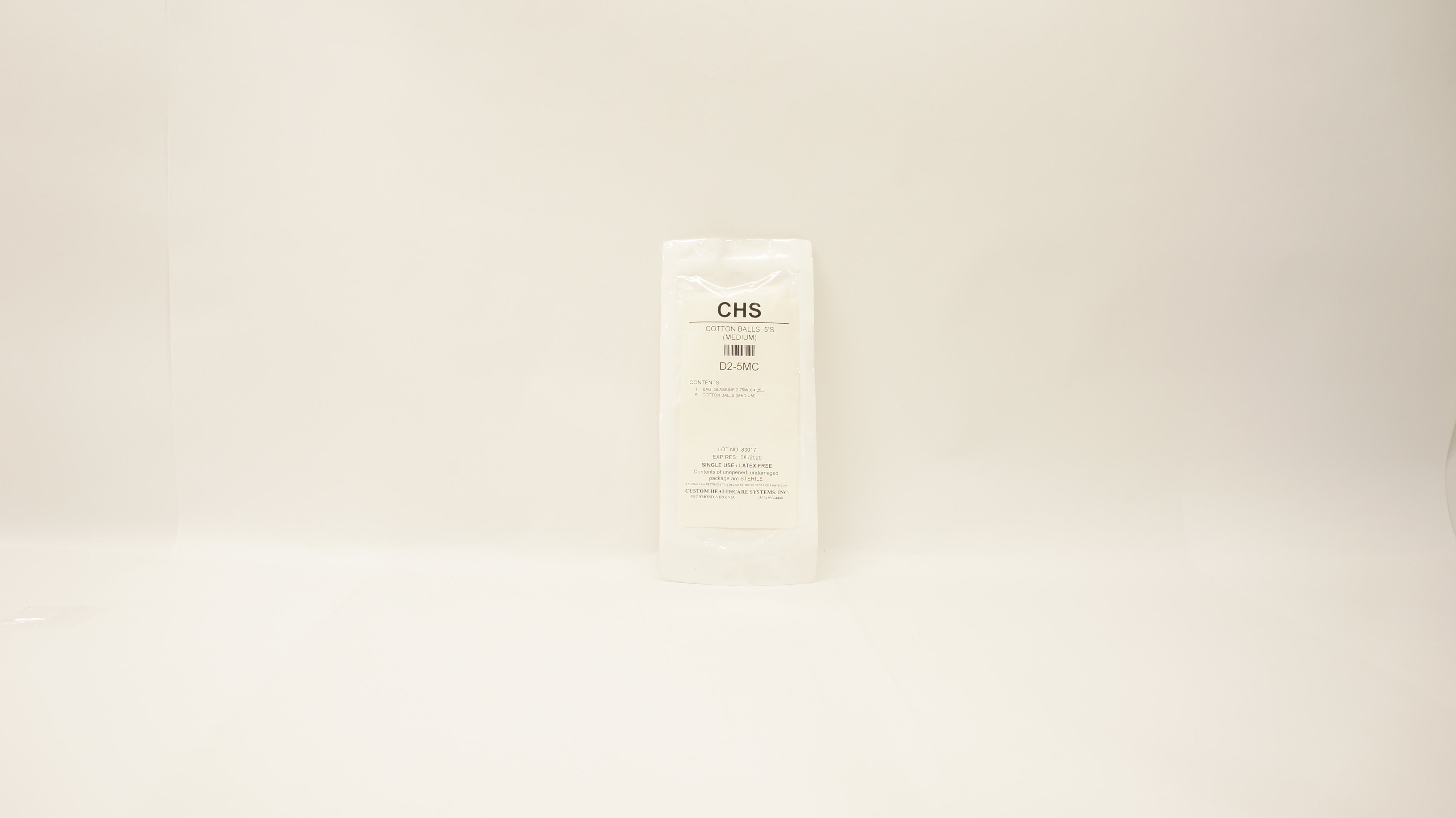CHS D2-5MC Cotton Balls 5's, Medium (x)
