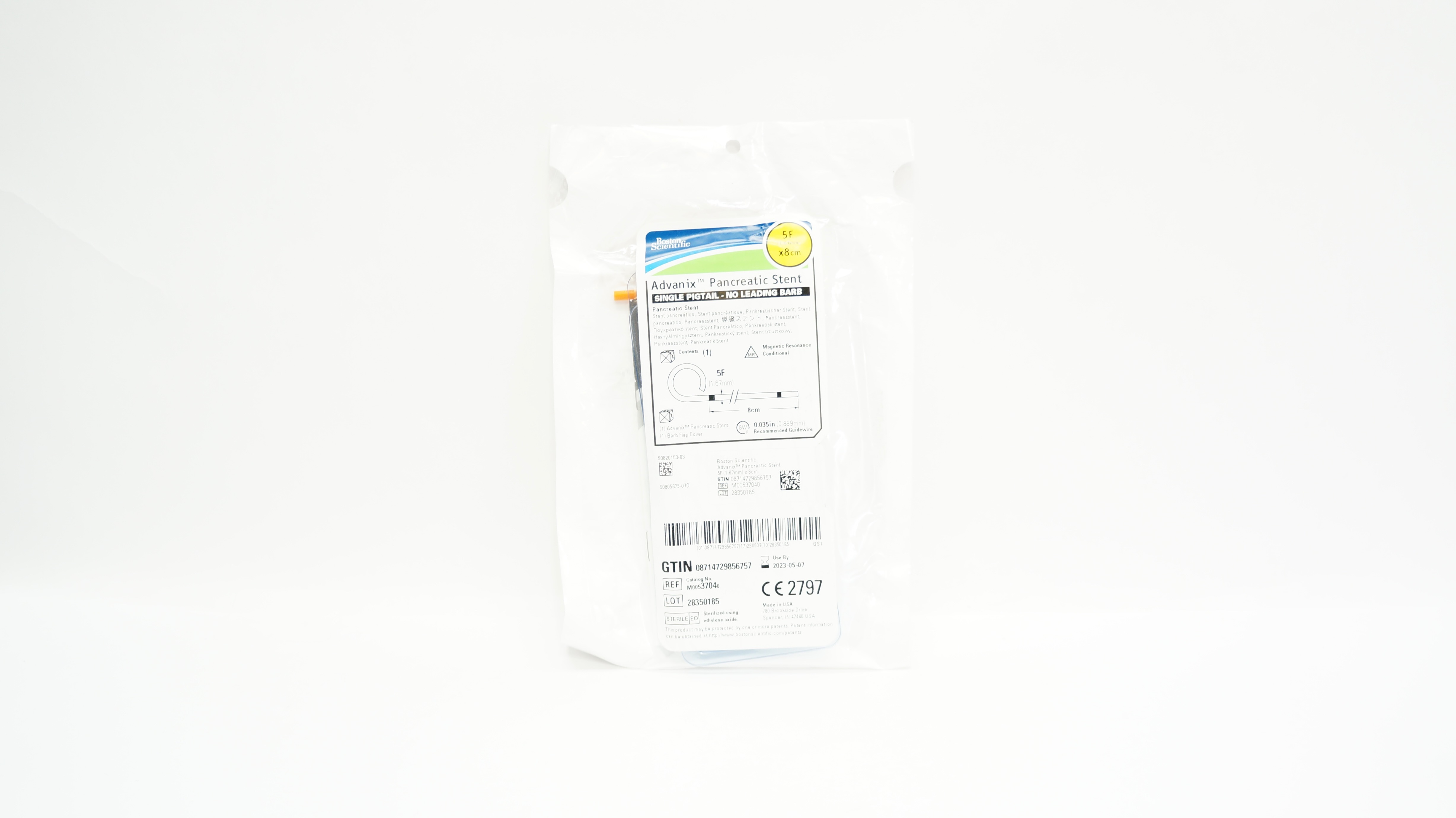 Boston Scientific M00537040 Advanix Pancreatic Stent 5F x 8cm (x)