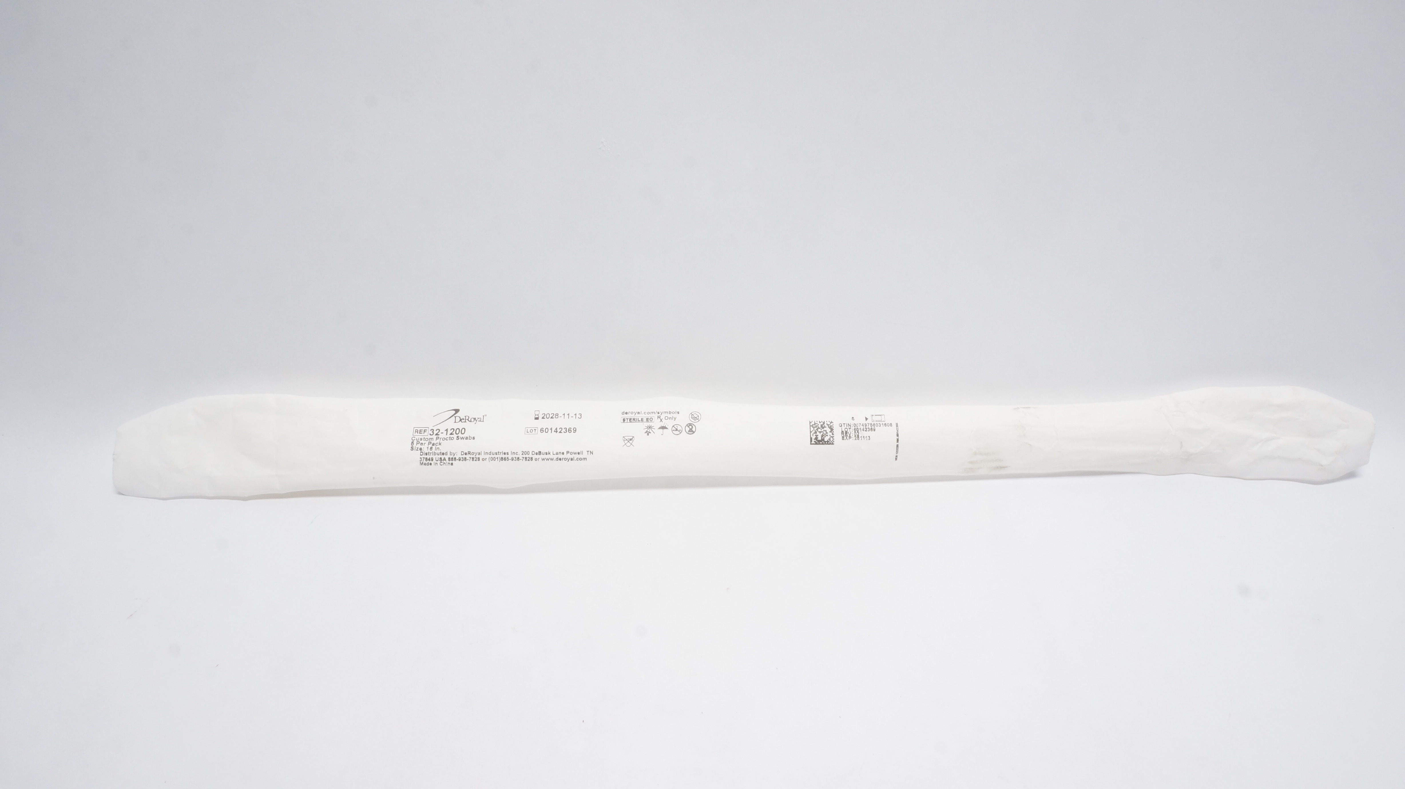 DeRoyal 32-1200 Custom Procto Swabs, Size 16In